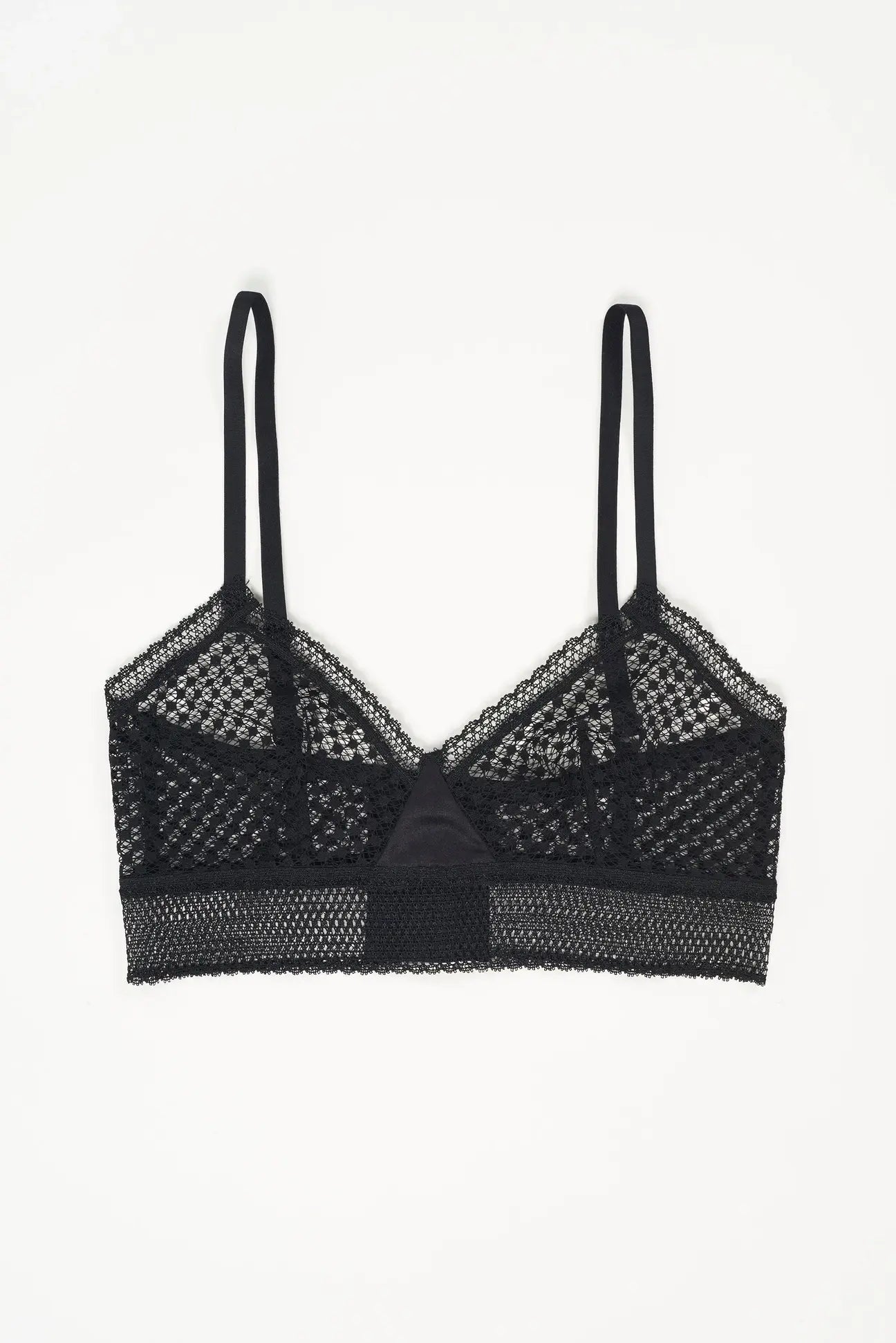 Else Lingerie Bella Triangle Wireless Sheer Mesh Bra | Black