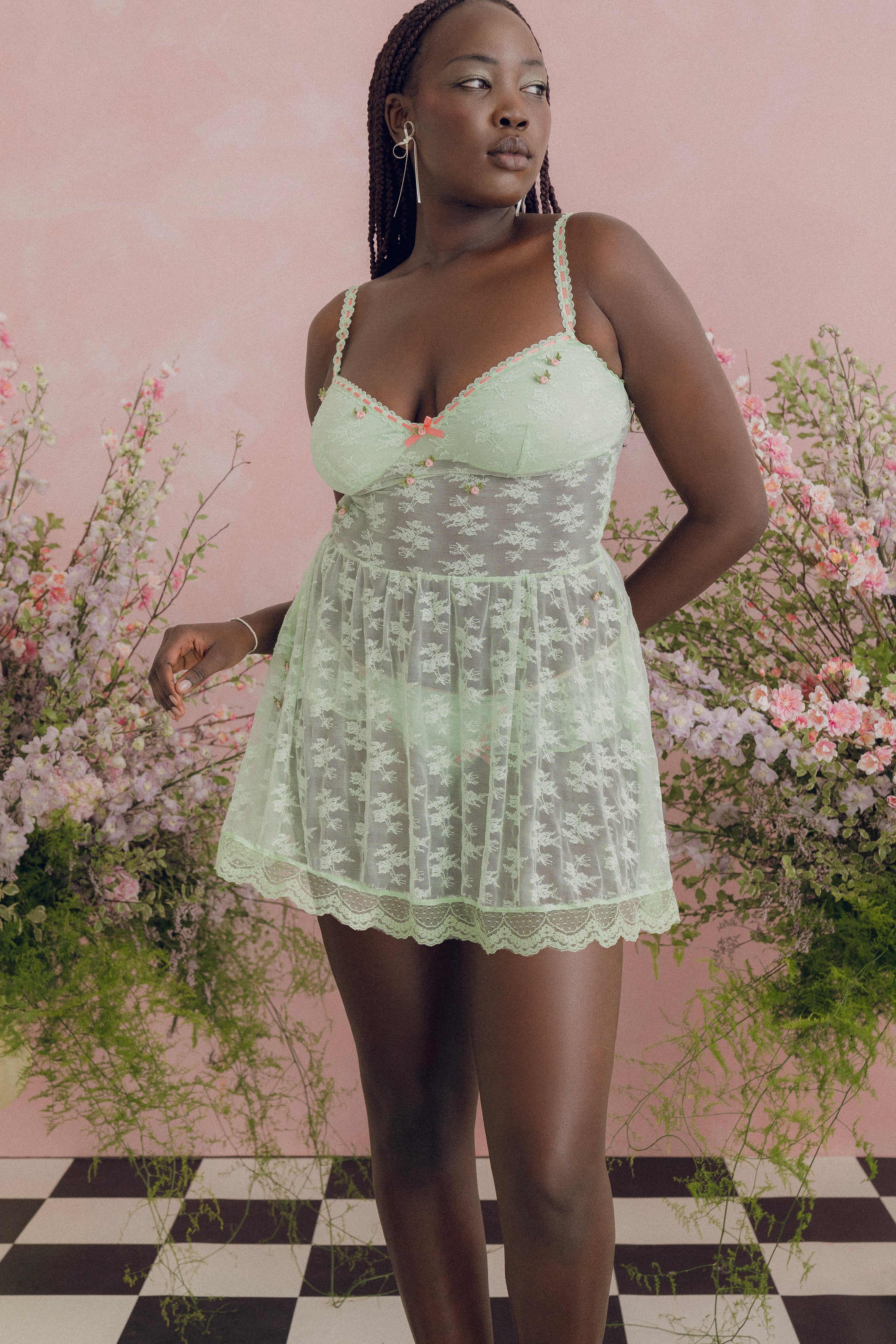 Chouchou Intimates Juliet Nightie Dress | Pistachio