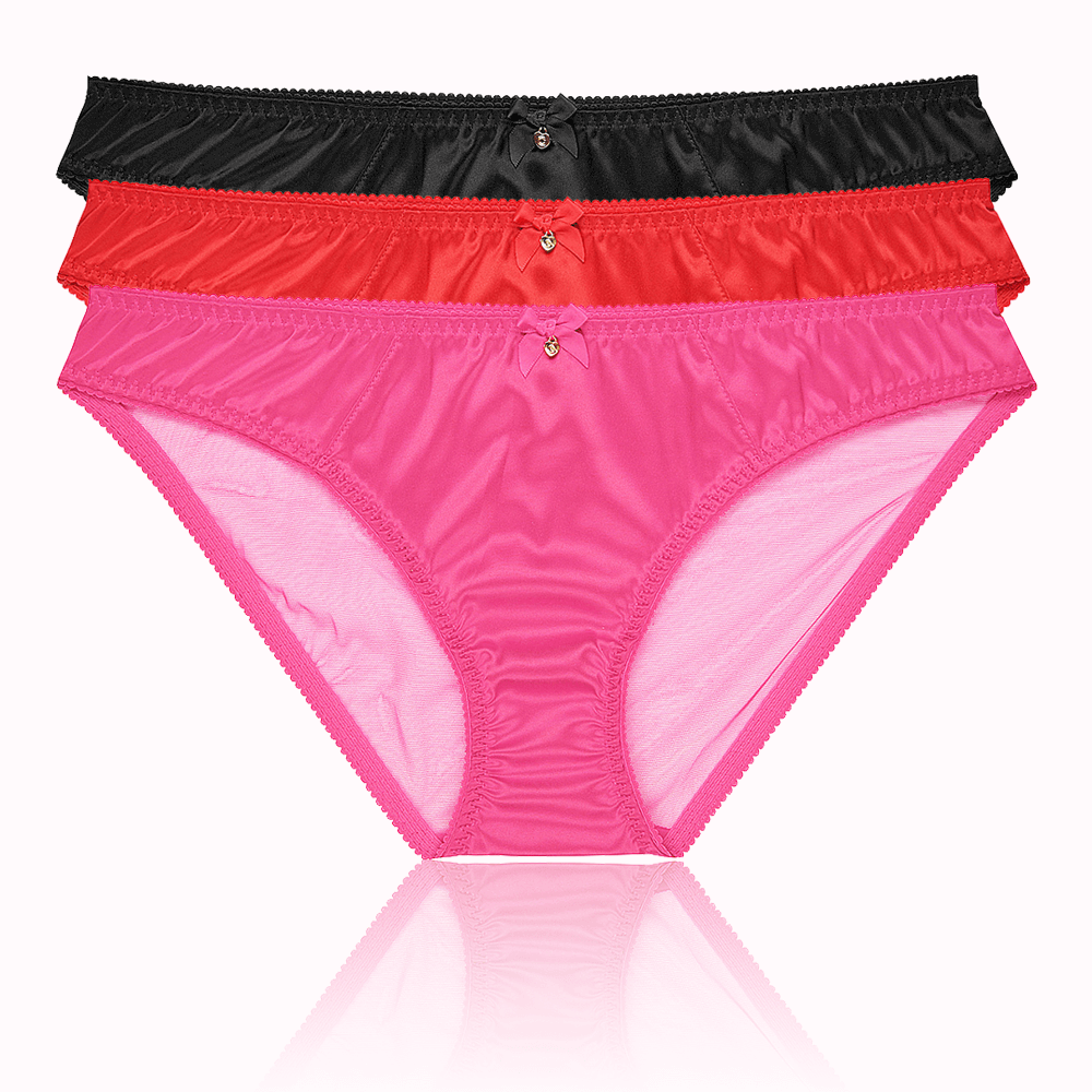 Chouchou Intimates Audrey Satin & Sheer Bikini Brief | Pink