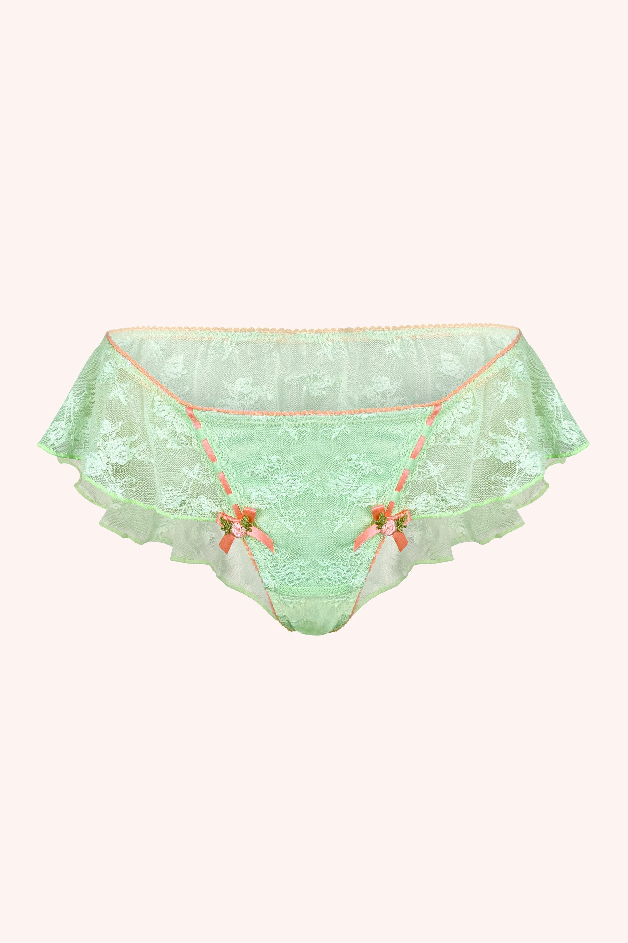 Juliet French Knicker | Pistachio - Front - Souszy - Chouchou Intimates