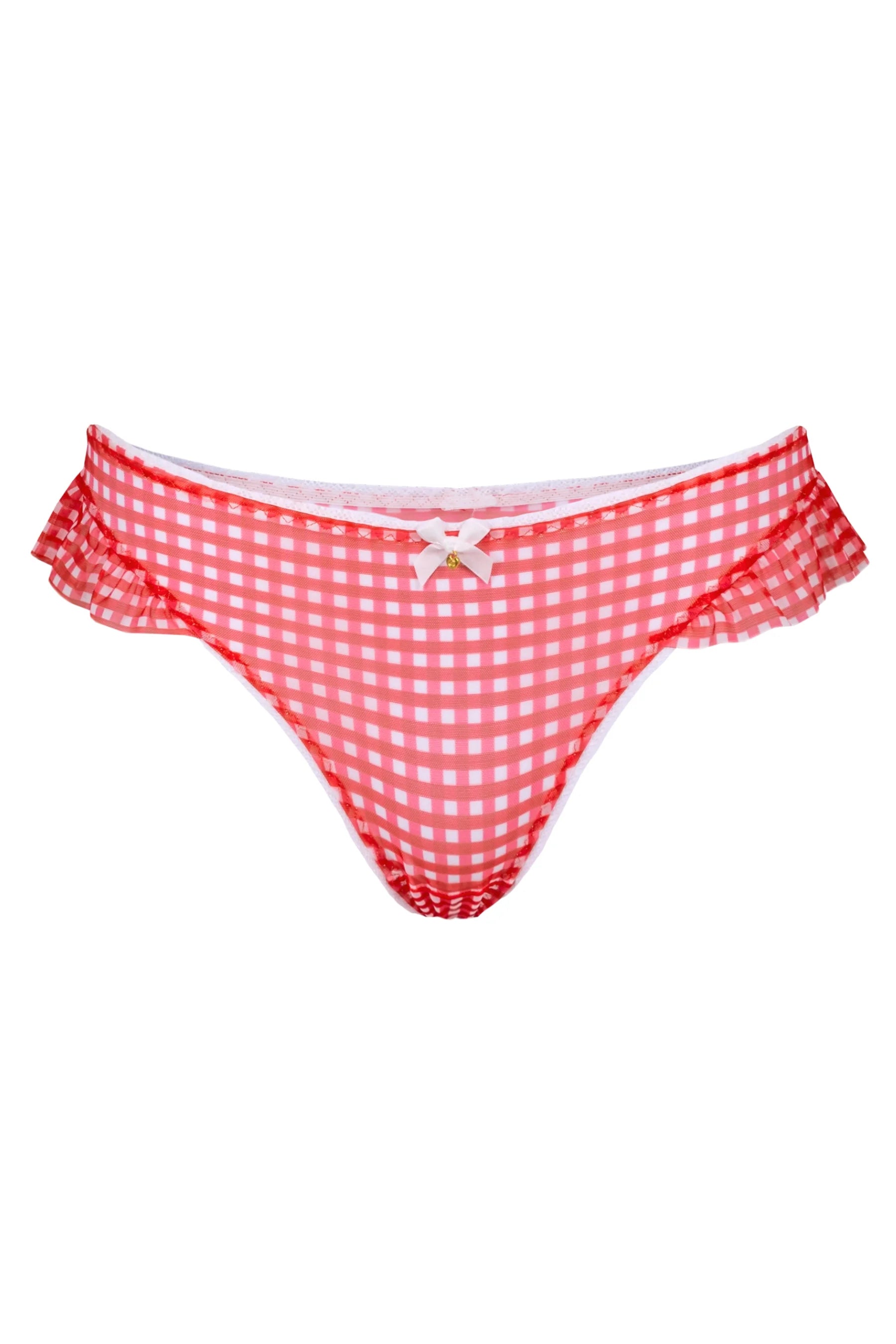Eva G-String | Gingham red - Front - Souszy - Chouchou Intimates
