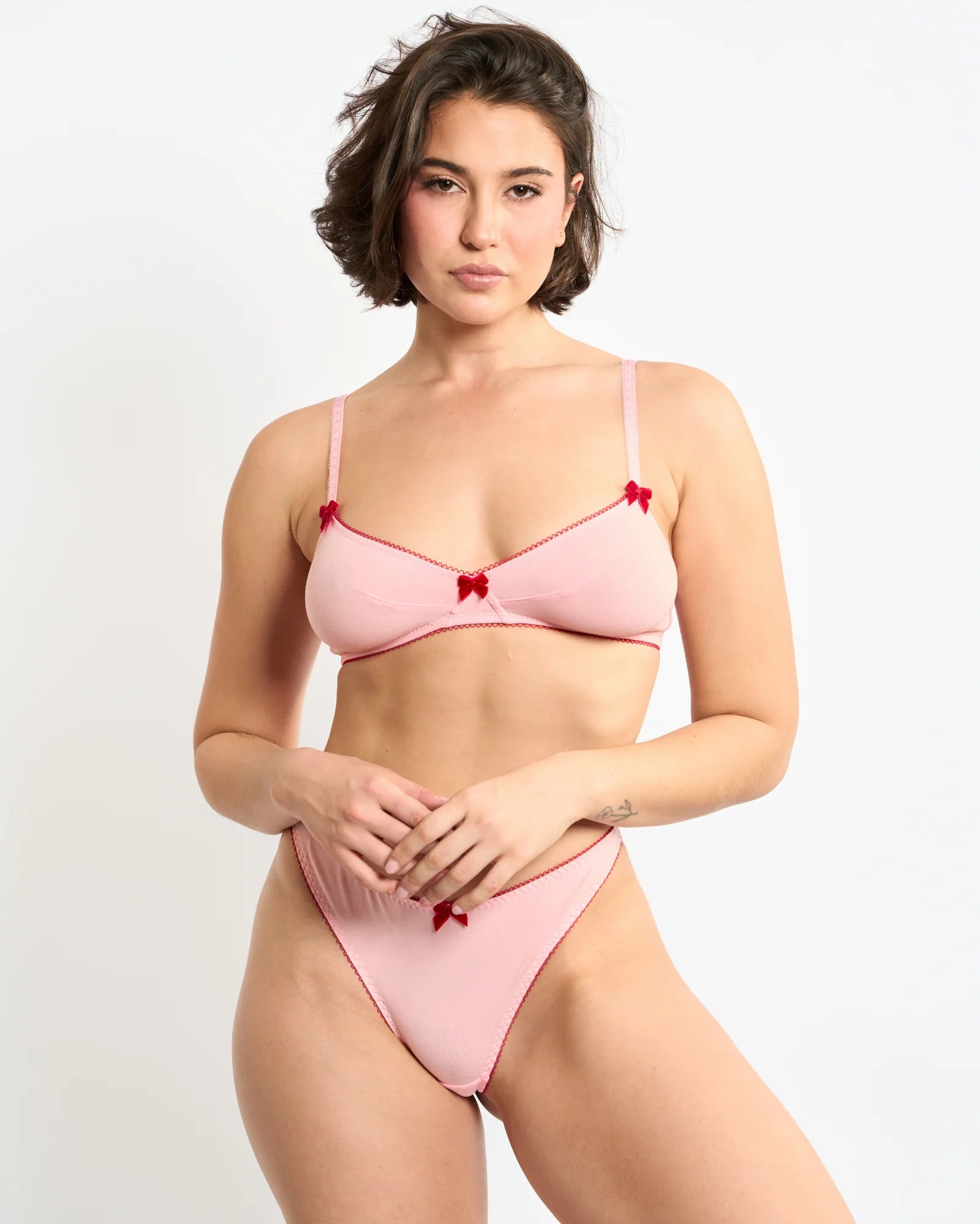 Chouchou Intimates Georgia Organic Cotton Bralette | Pink