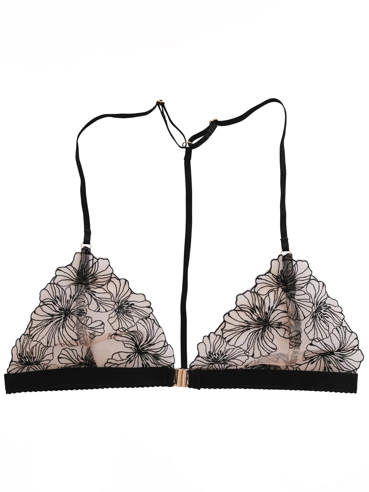 Nette Rose Jane Lace T-Bar Bralette | Black