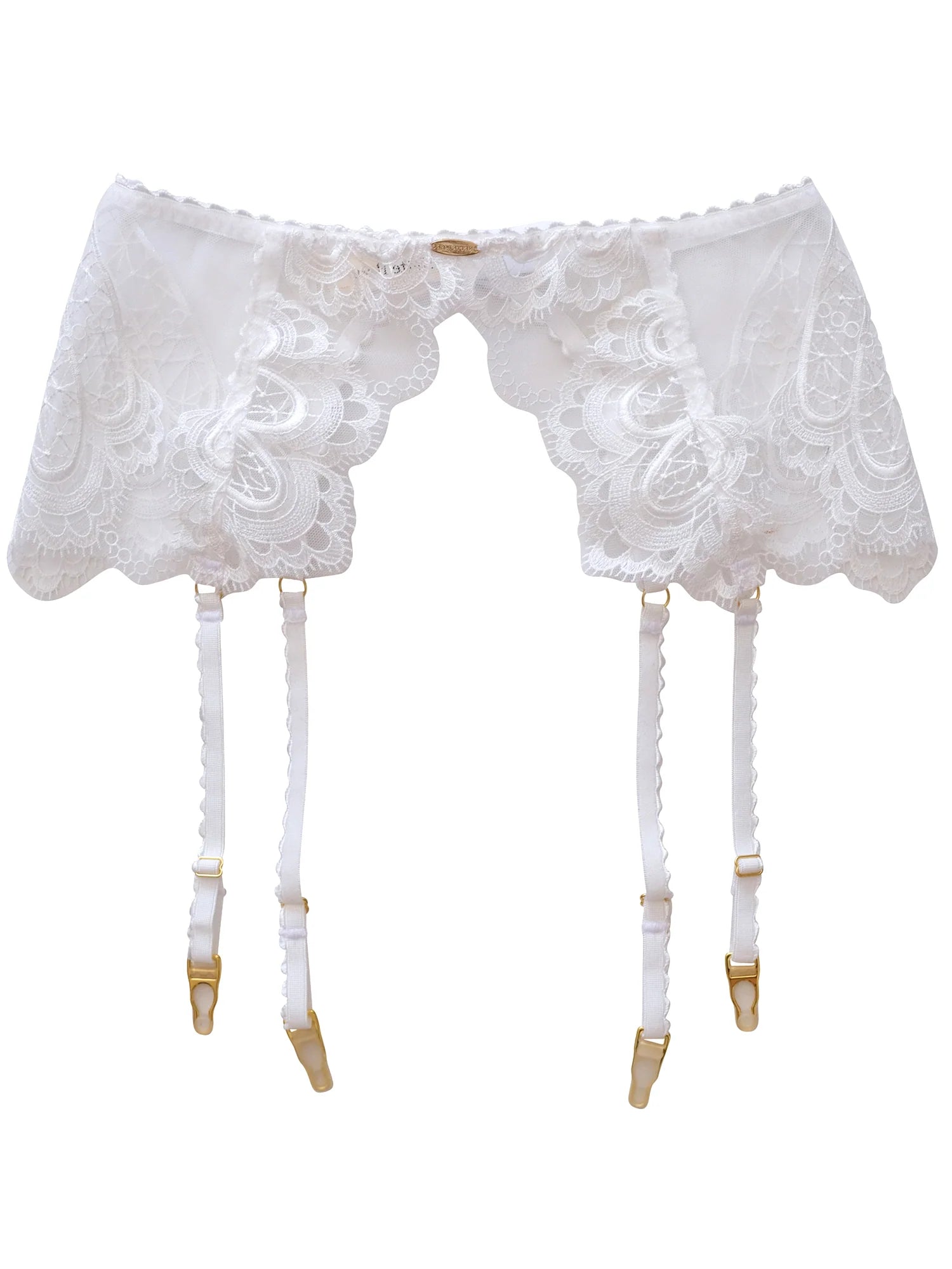 Nette Rose June Lace Garter Belt | White