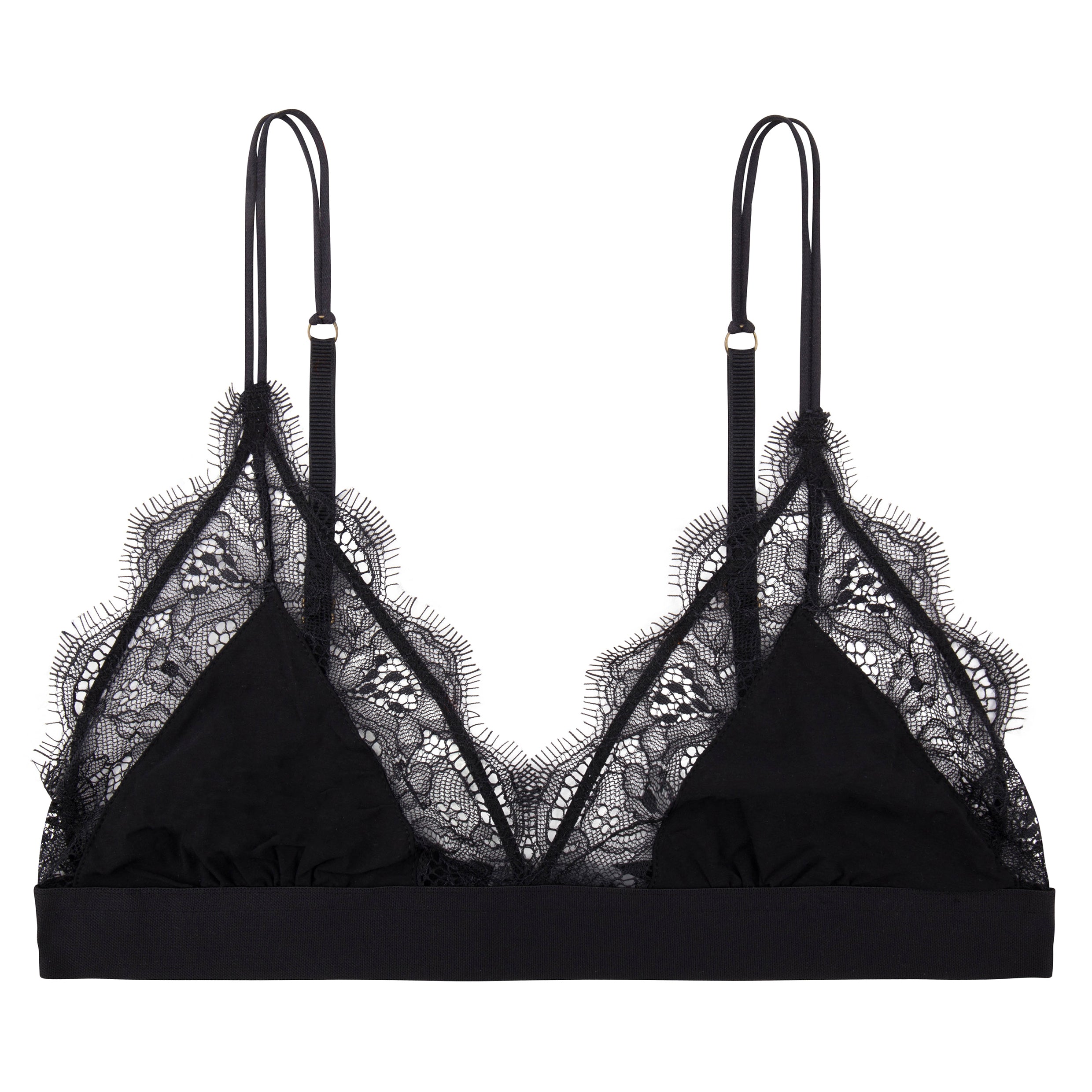 Love Lace Triangle Bralette | Black -Souszy - Love Stories