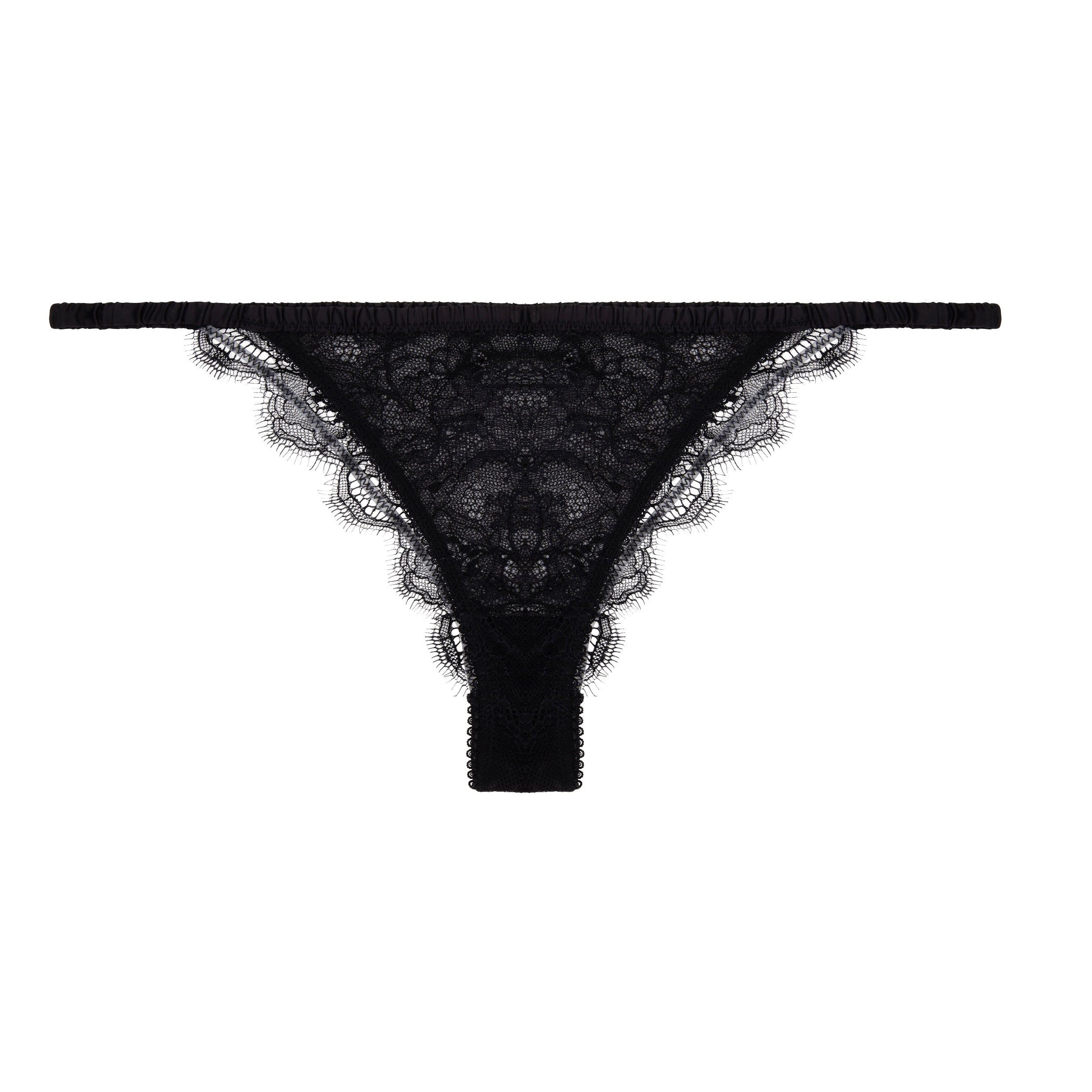 Charlotte Lace Tanga Briefs | Black - Souszy - Love Stories - Front