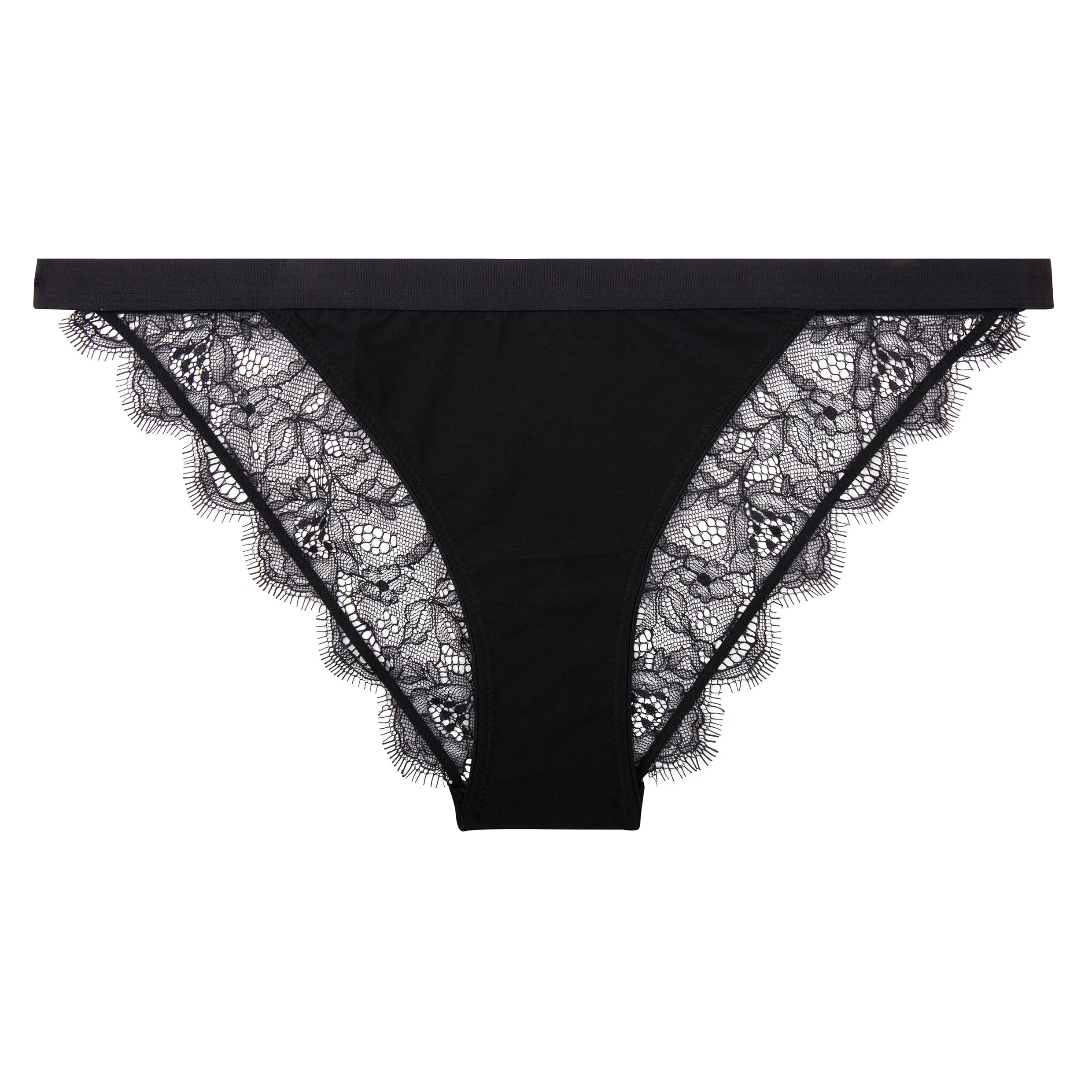 Wild Rose Lace Tanga Briefs | Black - Souszy -Love Stories
