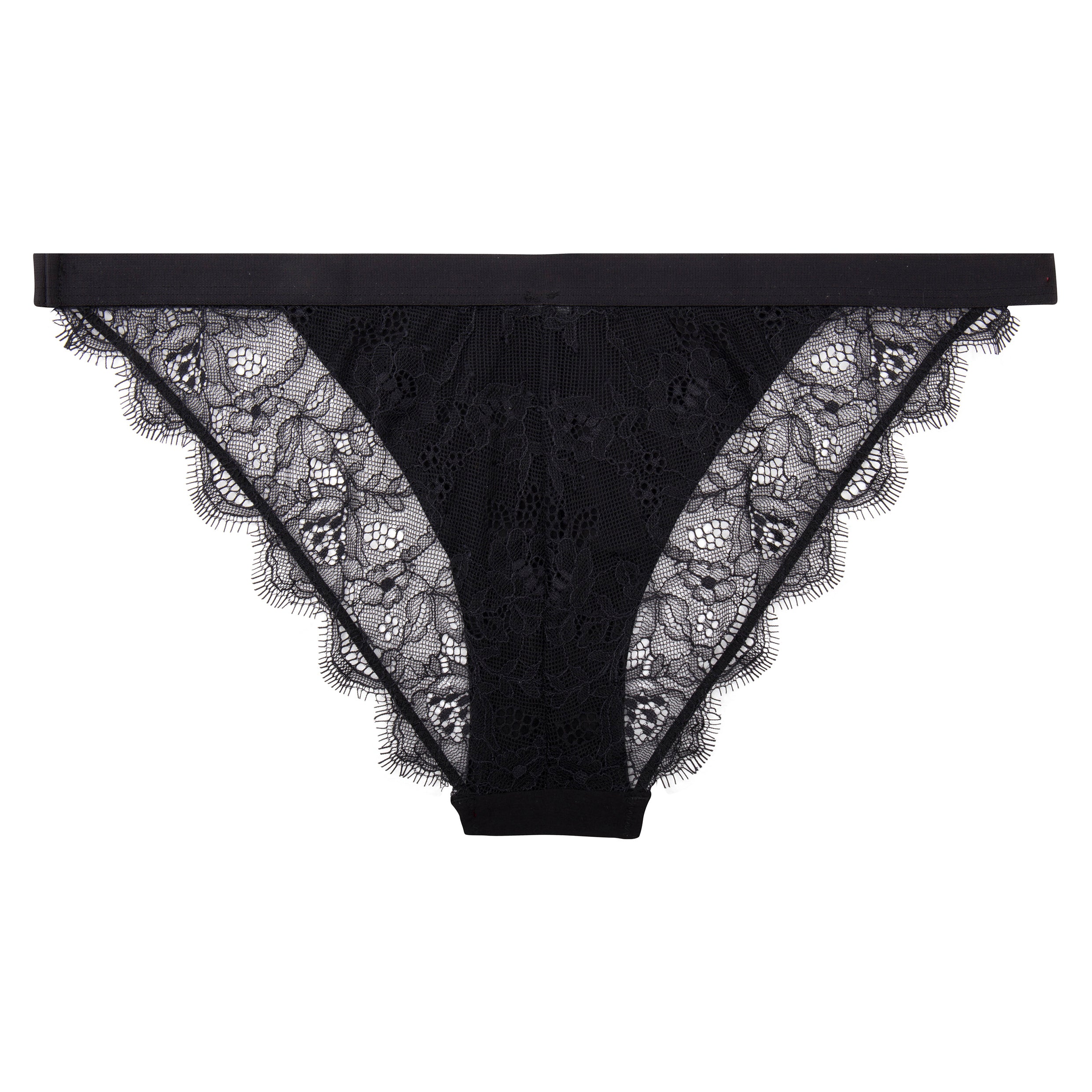 Wild Rose Lace Tanga Briefs | Black - Souszy -Love Stories