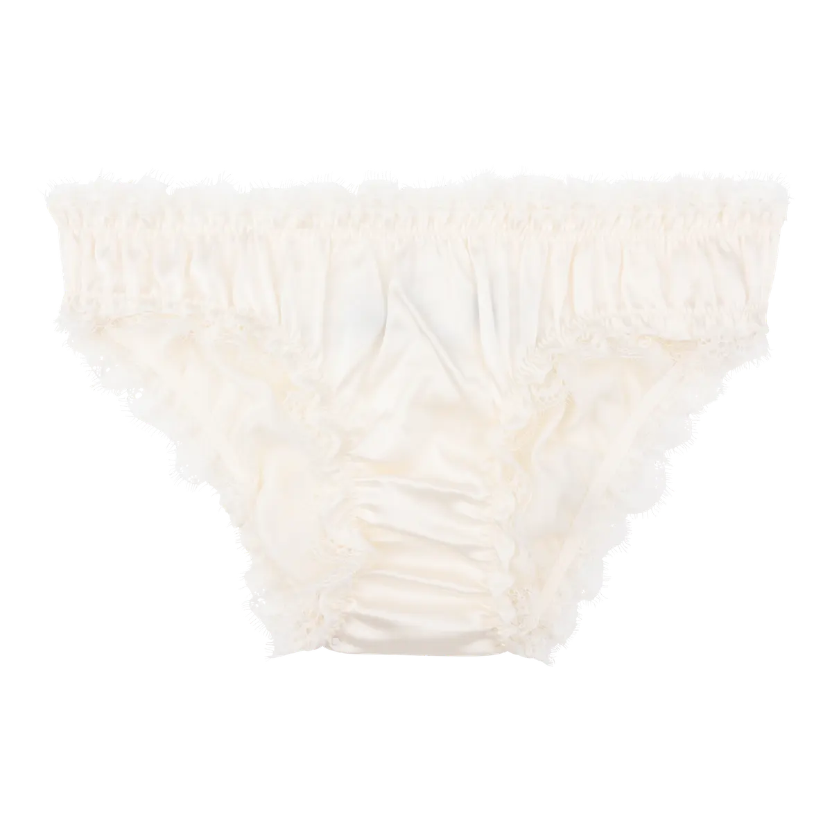 Lola Light Frilly Bridal Brief | Off White - Souszy -Love Stories - Front