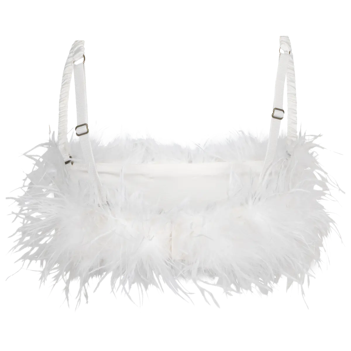 Fanny Fluffy Feather Bralette | Off White - Souszy - Love Stories - Back