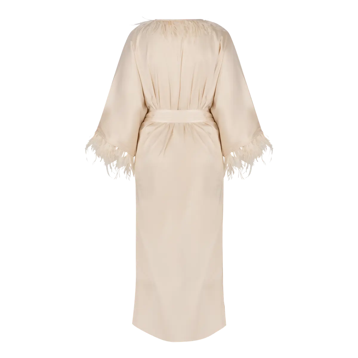 Laura Long Satin Robe | Off White - Souszy - Love Stories