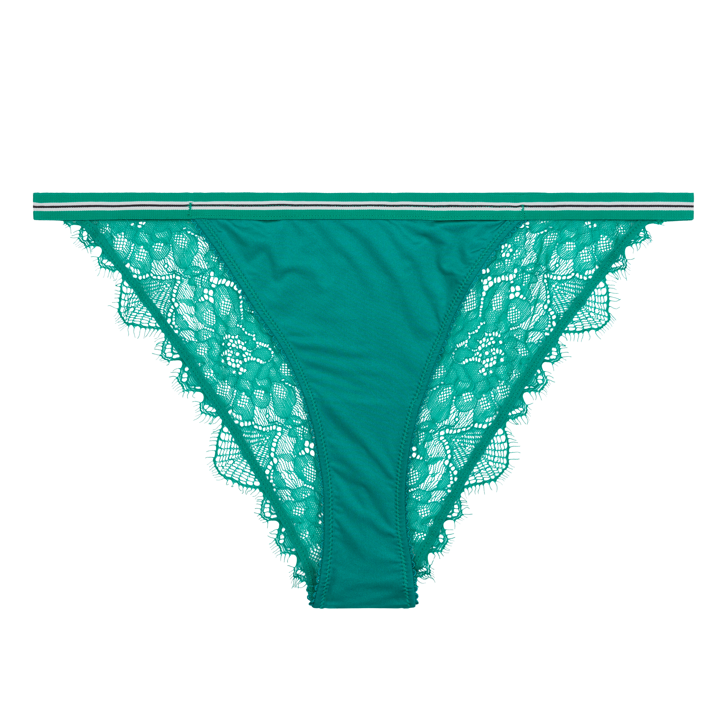 Wild Rose Lace Briefs | Green - Souszy -Love Stories - Front