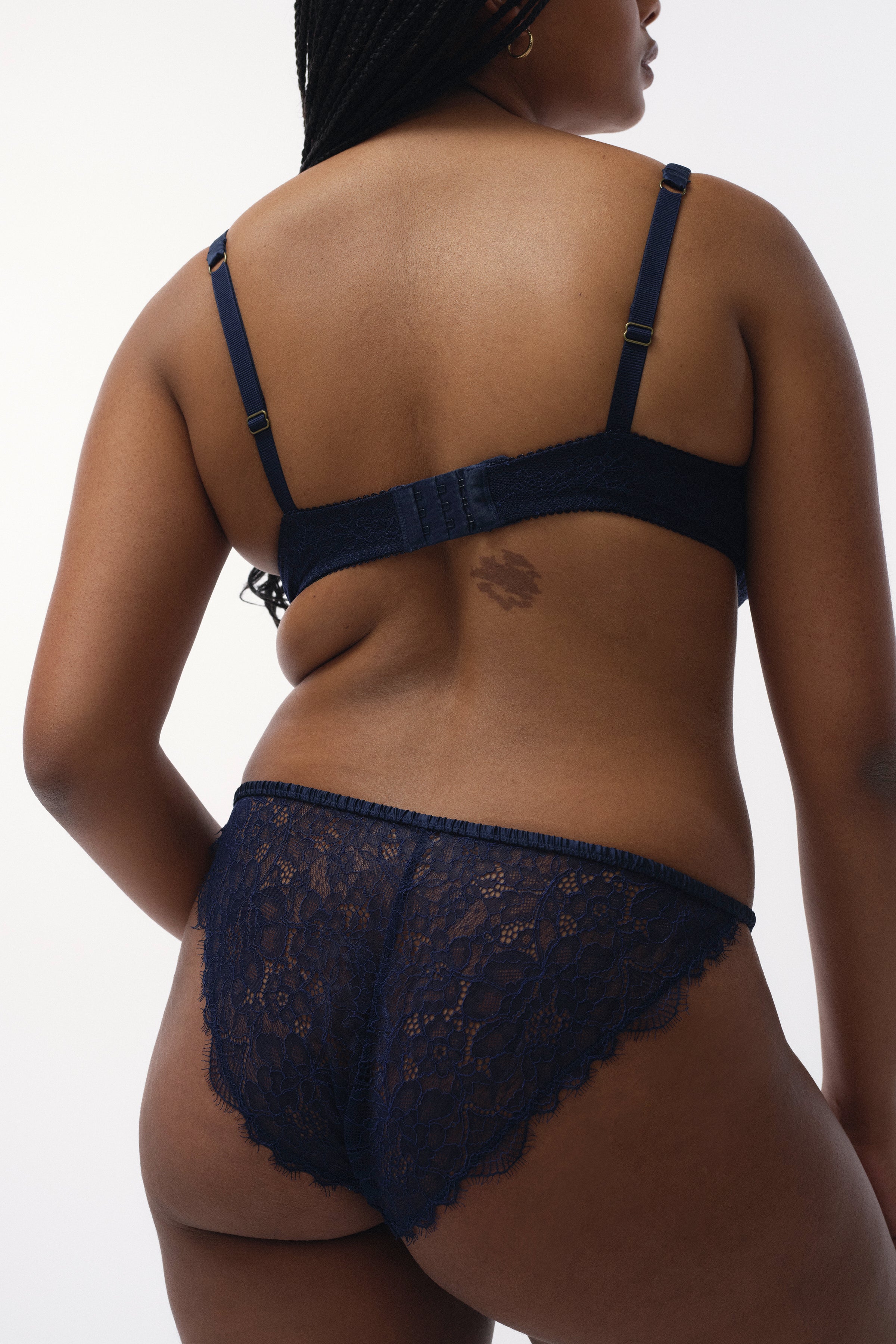 Romeo Unpadded Underwire Bra | Dark Blue - Souszy -Love Stories -Back