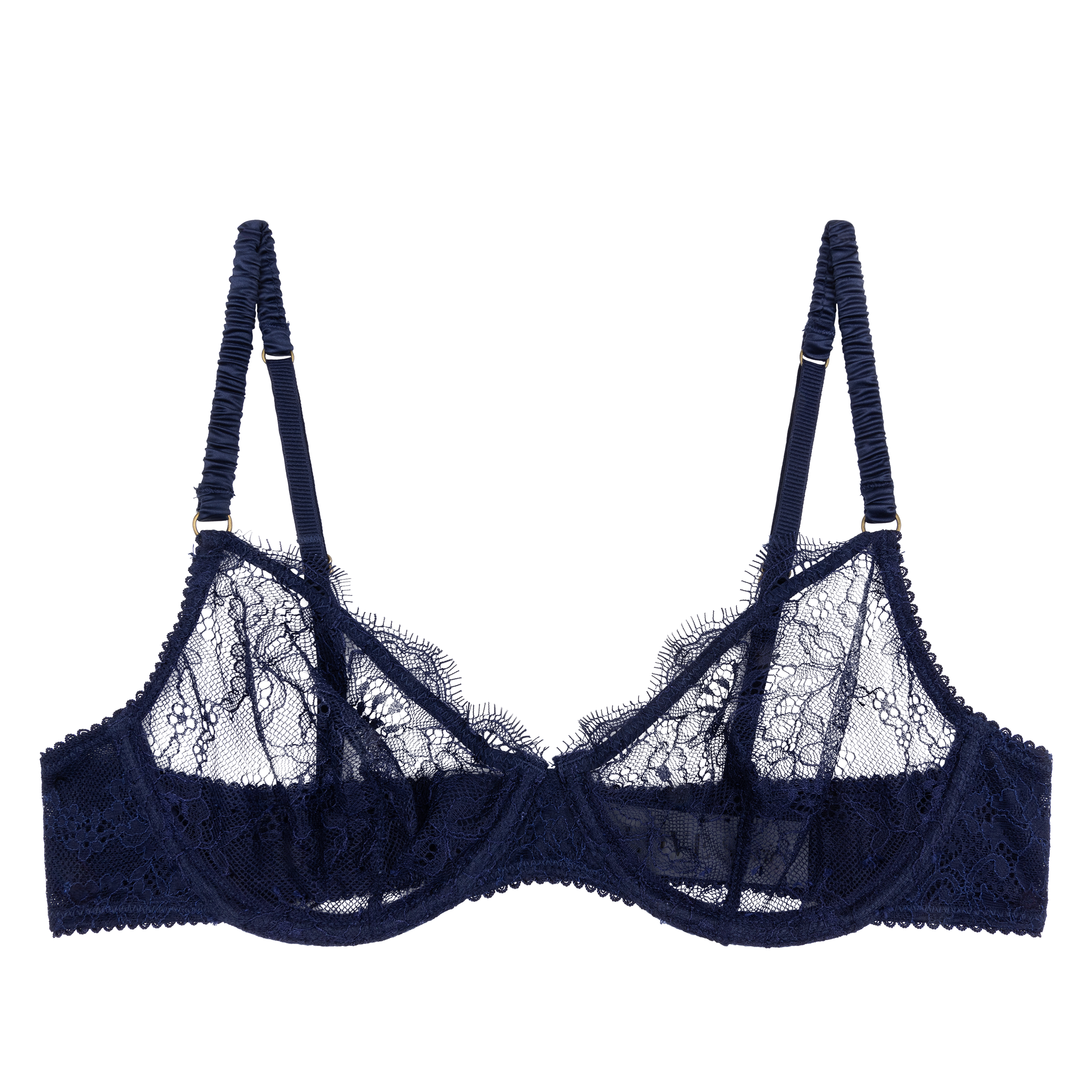 Romeo Unpadded Underwire Bra | Dark Blue - Souszy -Love Stories -Back