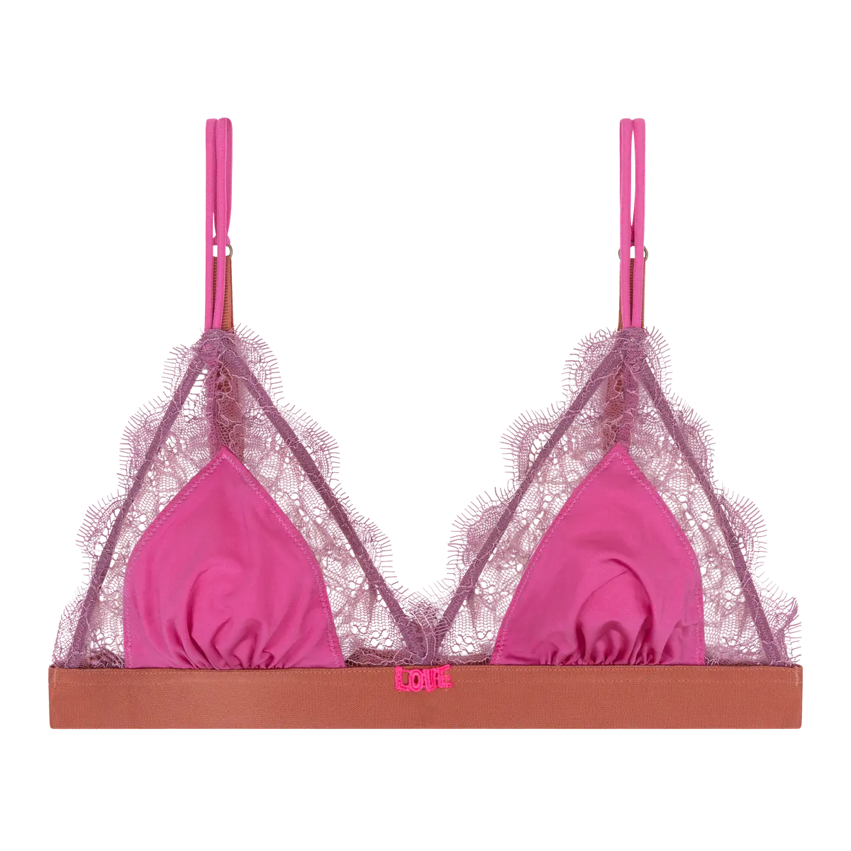 Love Stories Love Lace Delicate Triangle Bralette | Pink