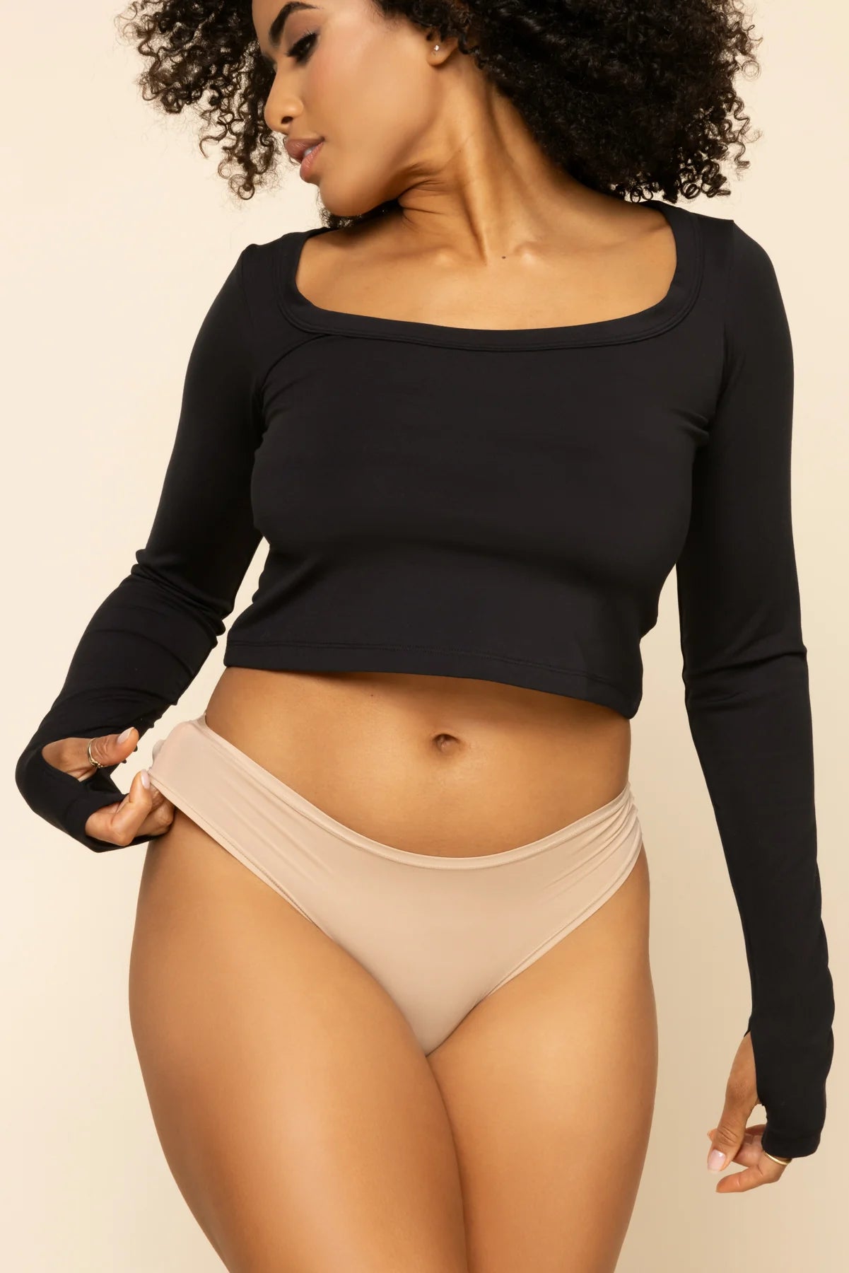 PopFlex Next to Nothing Thong Panty | Cappuccino
