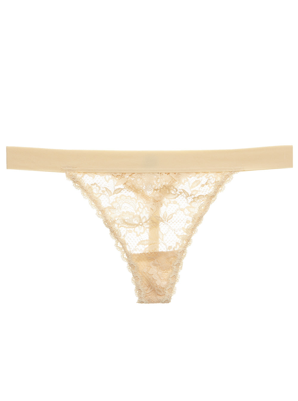 Cosabella Never Say Never Extended Low-Rise Lace G-String | Cream