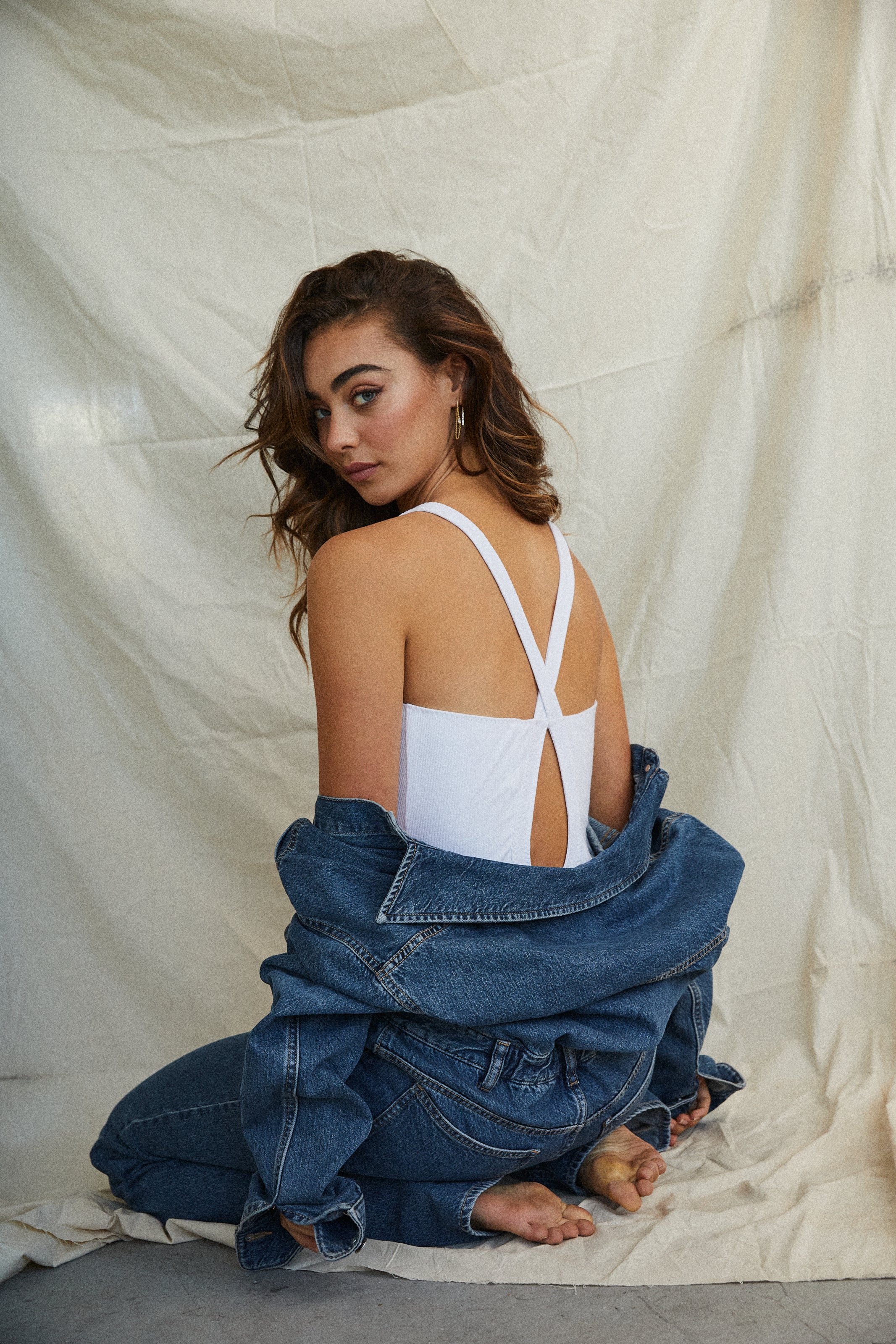 Elle Ribbed Knit Bodysuit | White -Souszy - Saturday The Label - Back