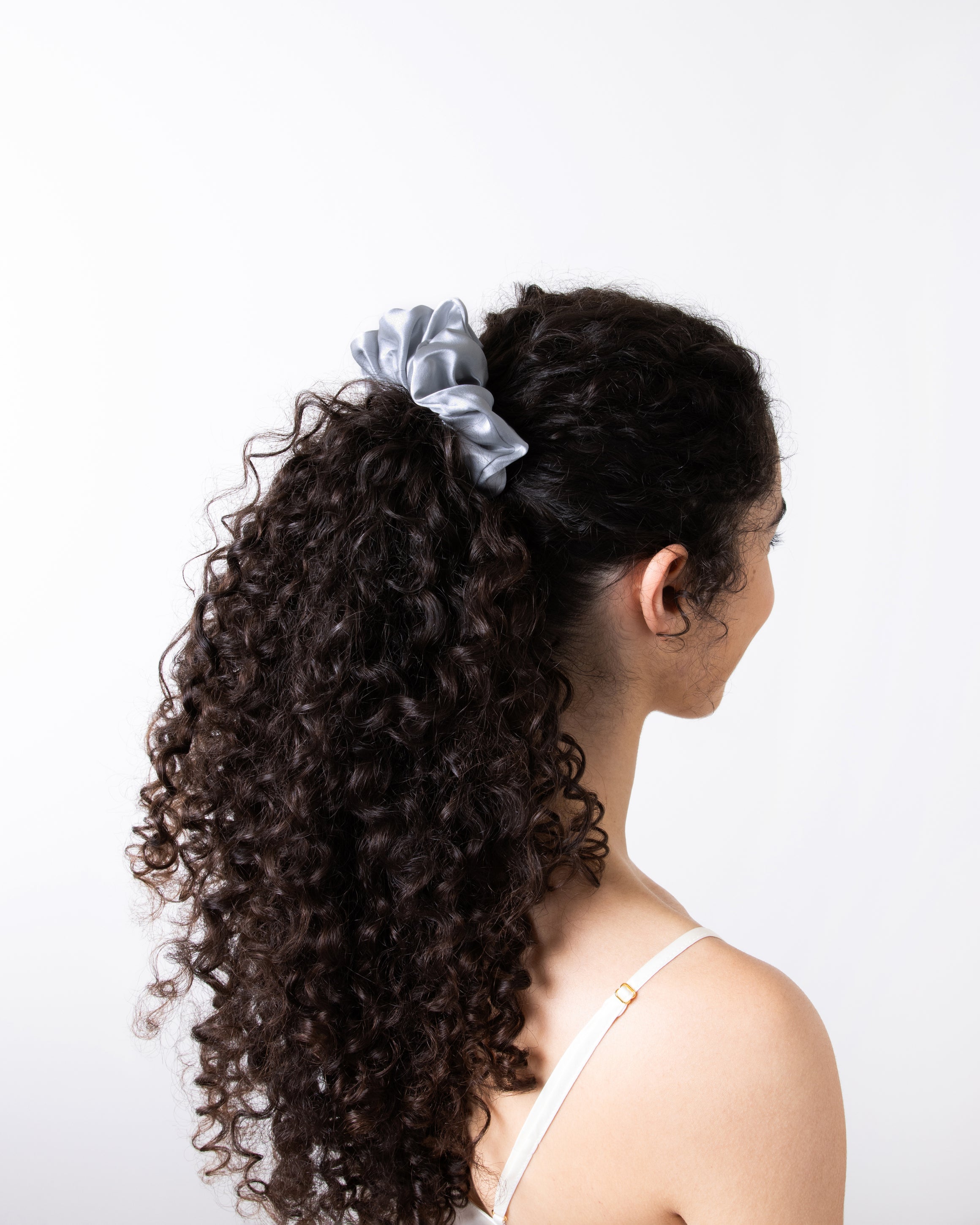 Souszy Silk Scrunchie Large | Silver