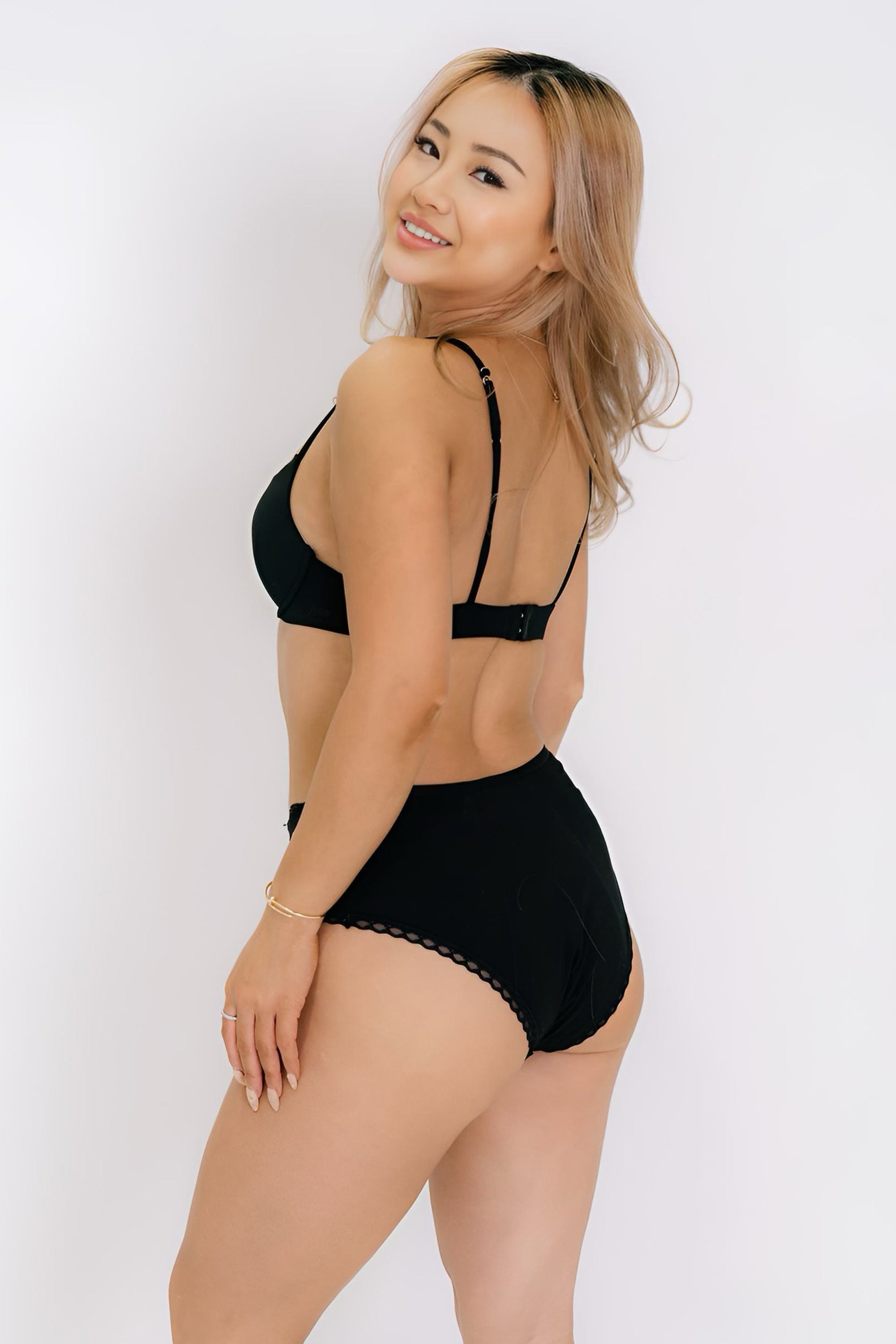 Lace Period Undies - Black - - Back Souszy