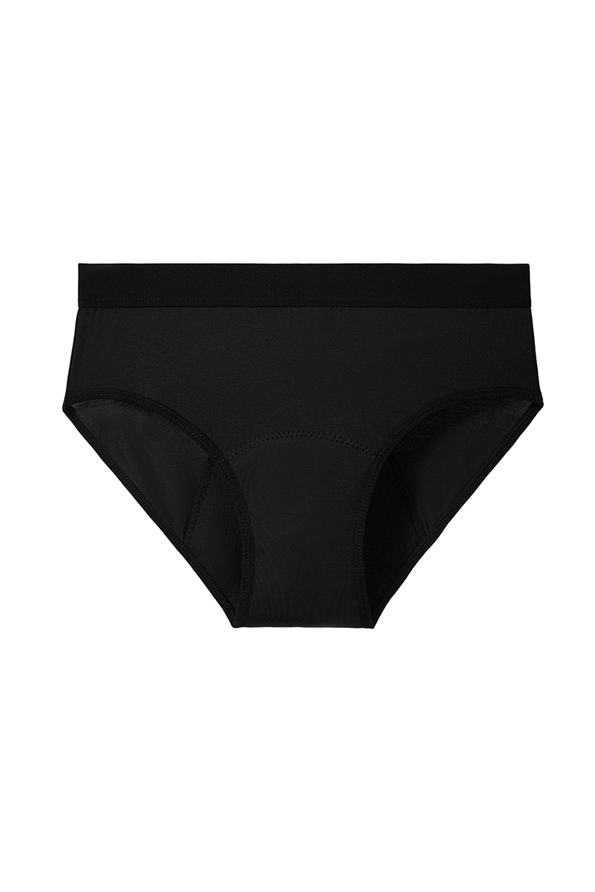 Bamboo Period Underwear - Black - Front - Souszy
