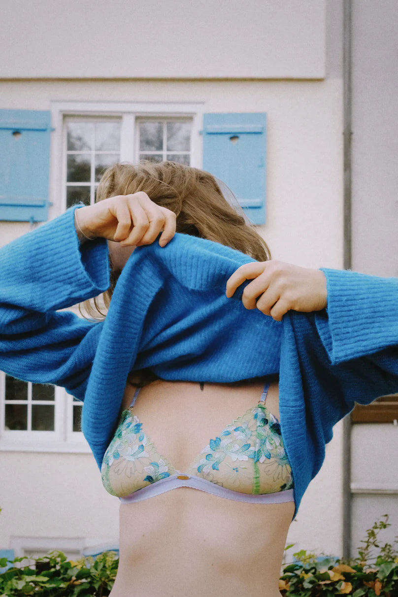 Nette Rose Sydney Lace Triangle Bralette | Blue