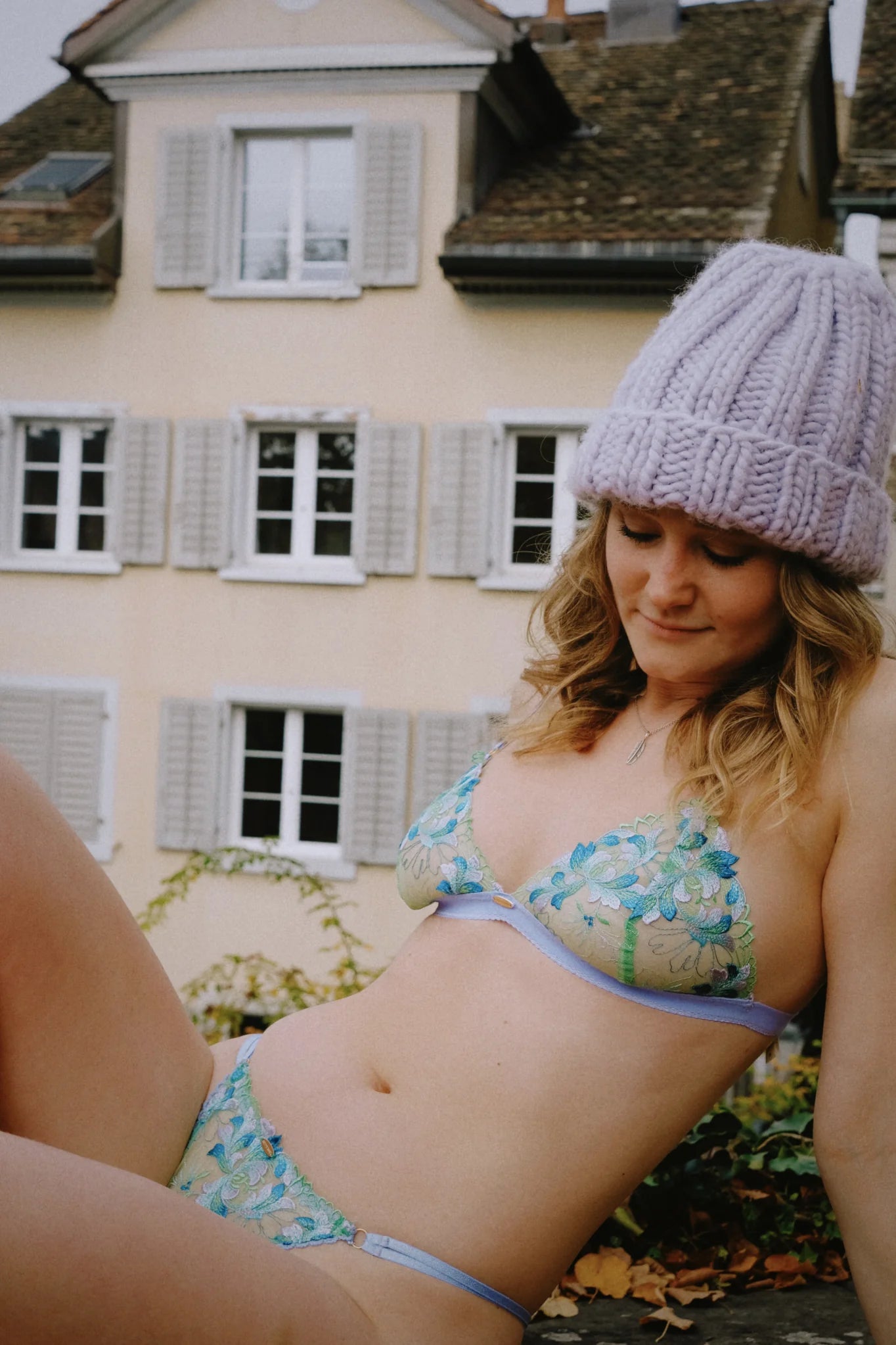 Nette Rose Sydney Lace String | Blue