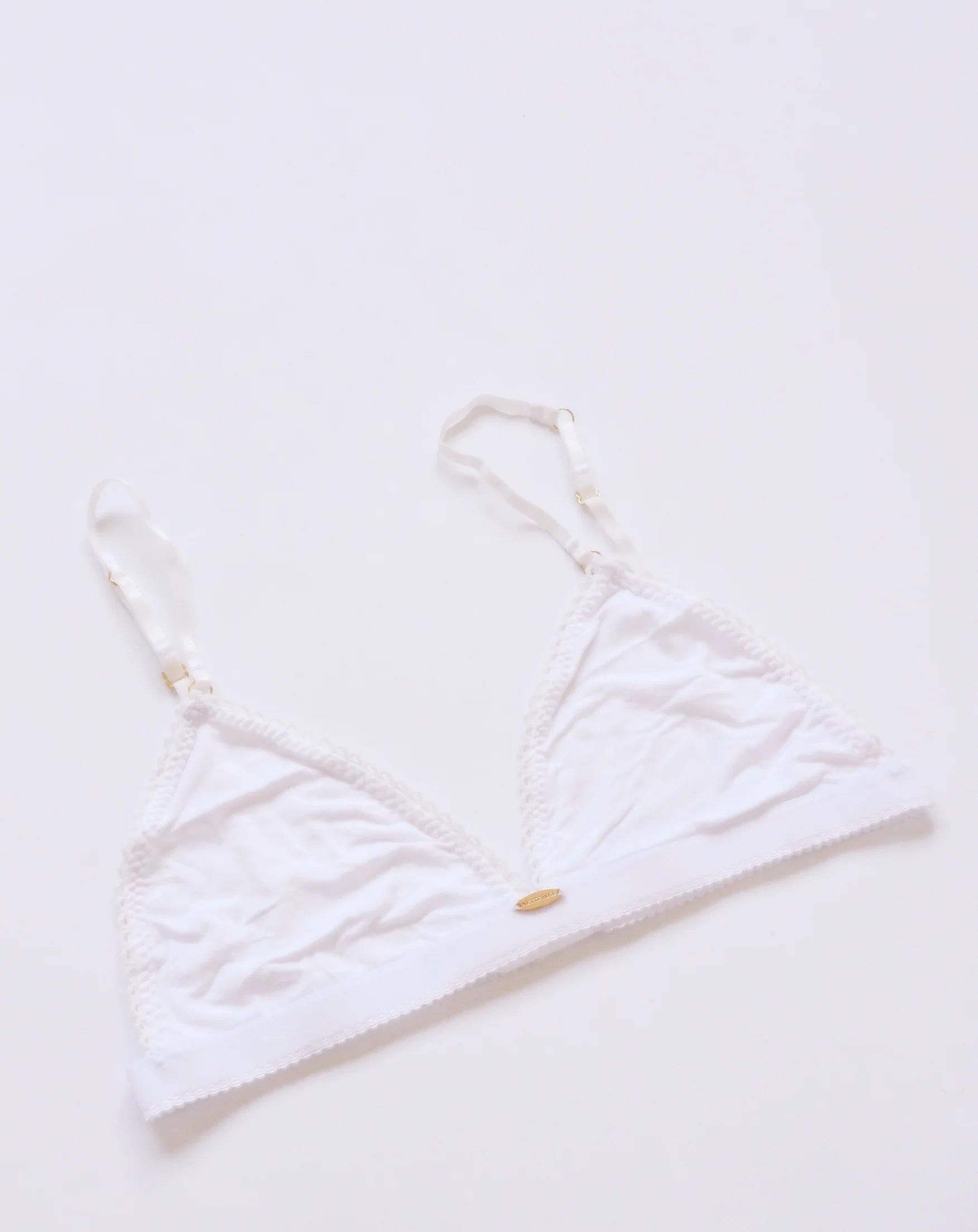 Nette Rose Bamboo Triangle Bralette | White