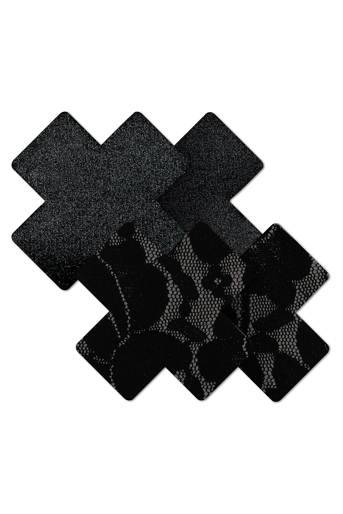B-Six Breast Petals - Nipple Covers - Black Cross - B-Cup - Detail - Souszy