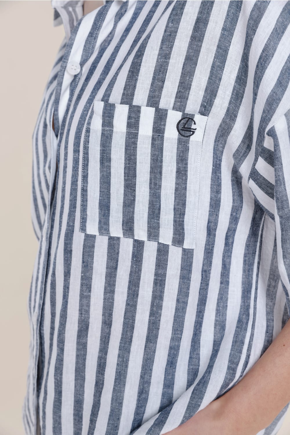 Gingerlilly Evie Navy Stripe Linen Short Set | Navy Stripe