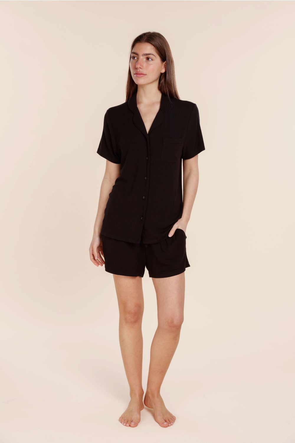 Gingerlilly Adelaide Ribbed Shorts | Black