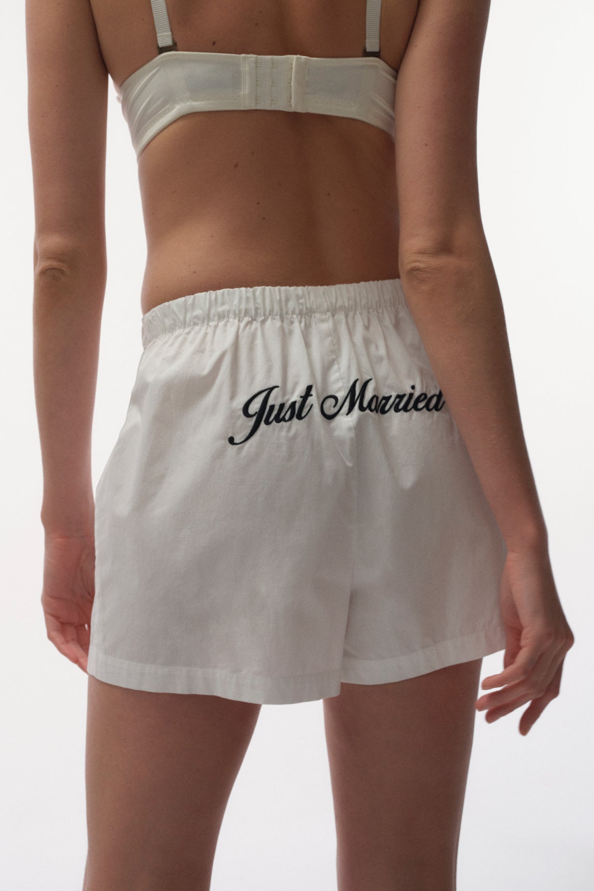 James Just Married Boxershort-style shorts | White - Souszy - Love Stories