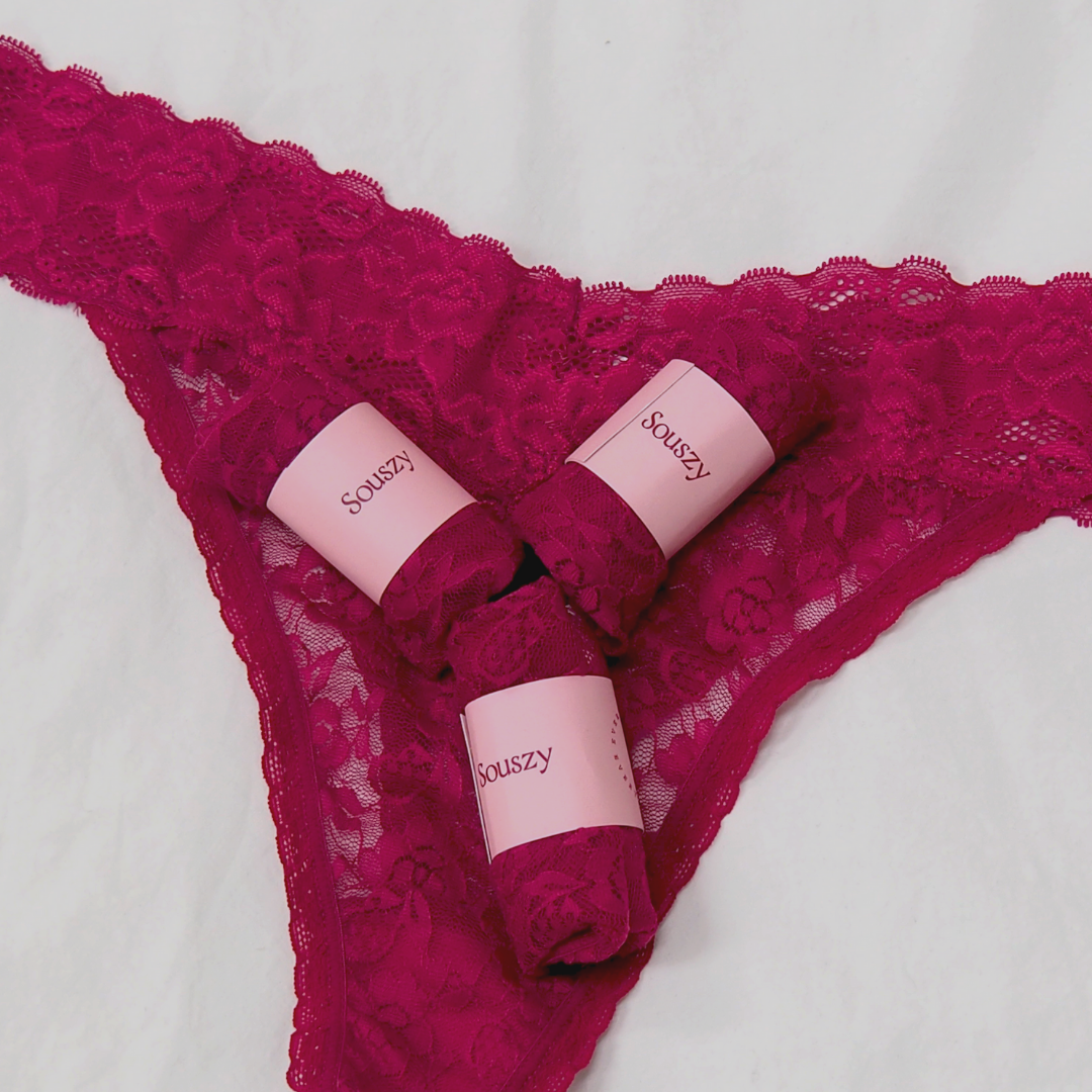 Souszy Everyday Lace Thong | Berry - Front