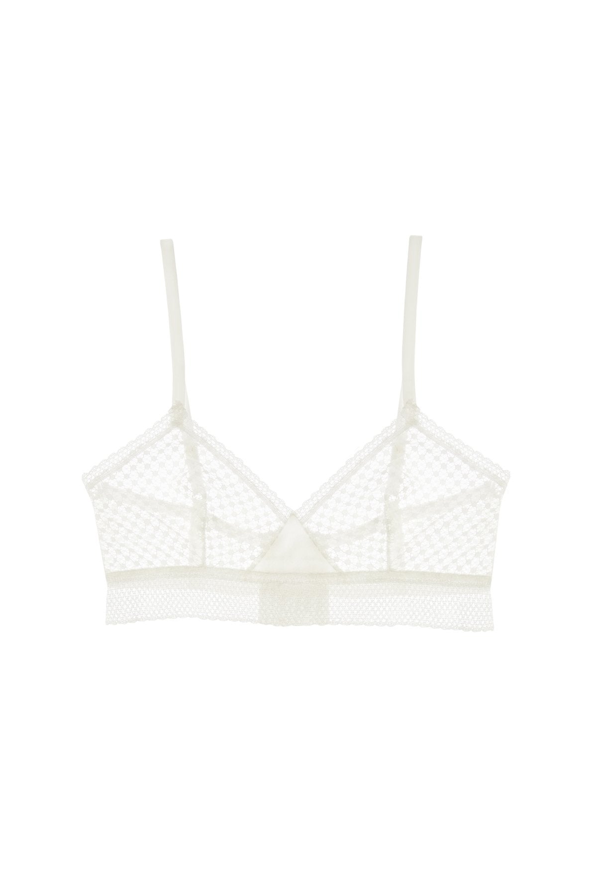 Else Lingerie Bella Triangle Wireless Sheer Mesh Bra | Ivory