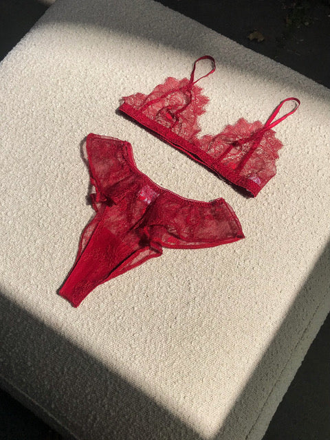 Aimee-Cherie Intimates Valentine Lace Bralette | Rose Red