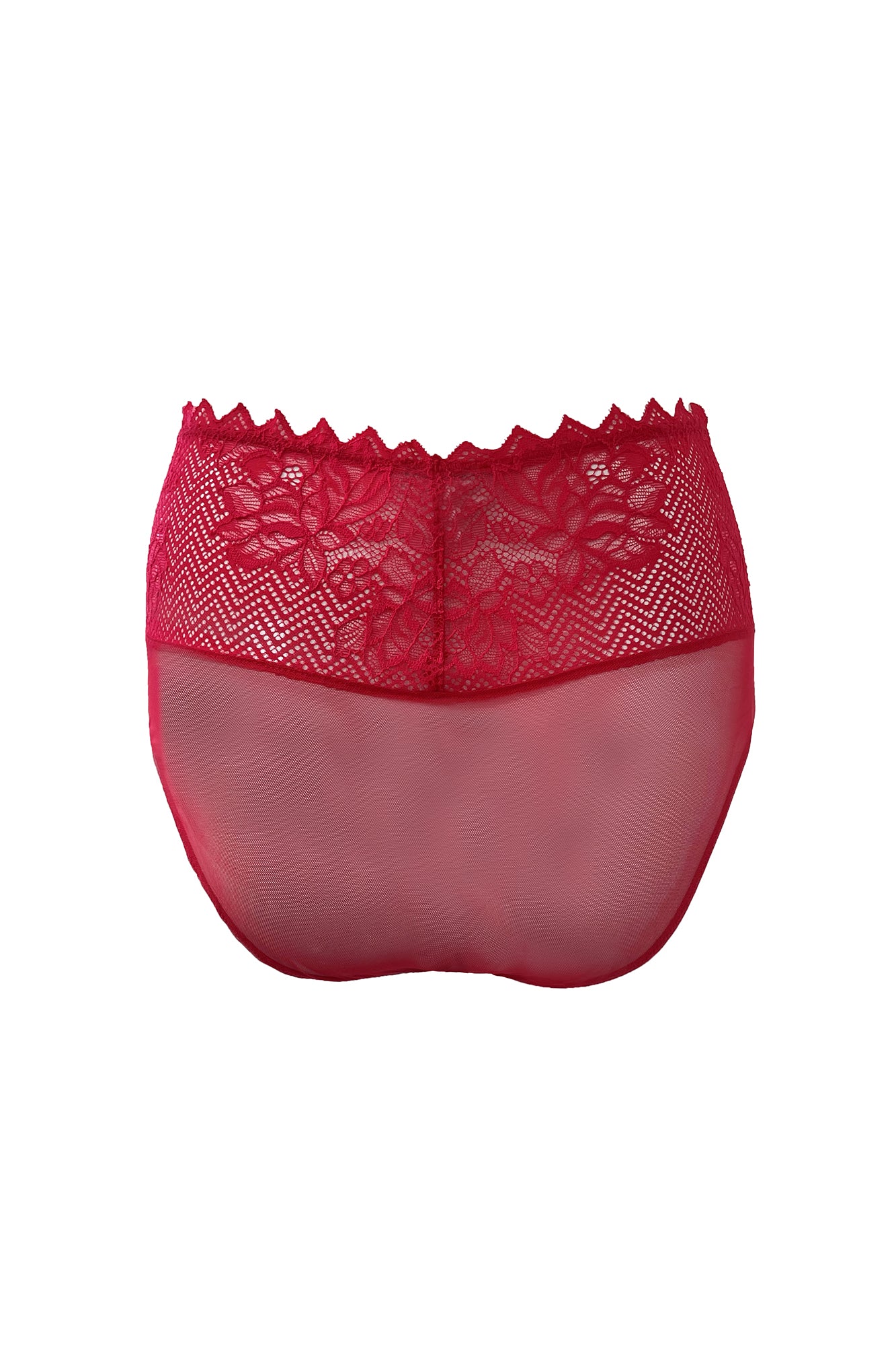Cosabella Leonora High Rise Floral Lace Bikini Brief | Rossetto Red