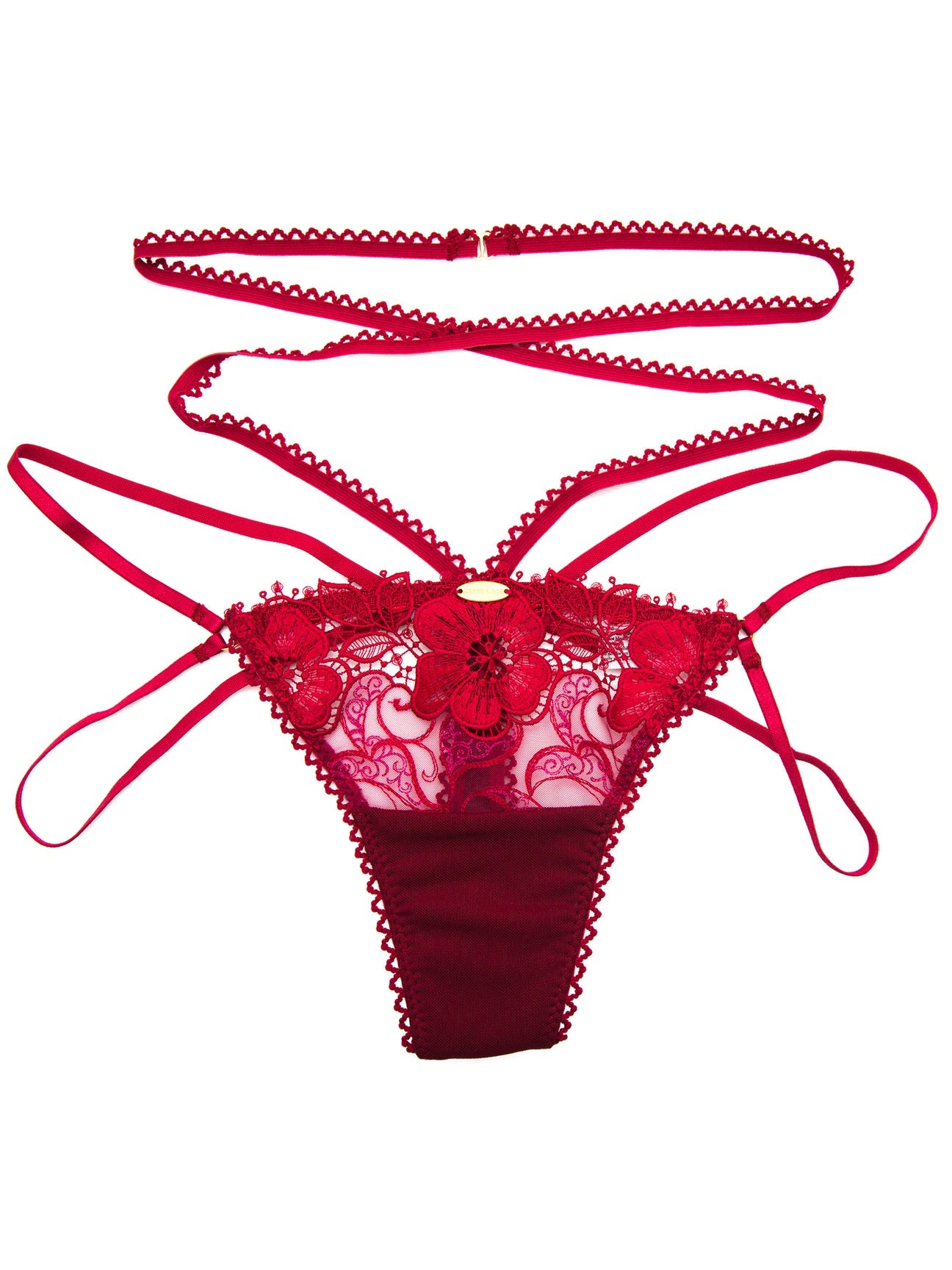 Mae Strappy Hip String | Red - Souszy - Nette Rose - Front