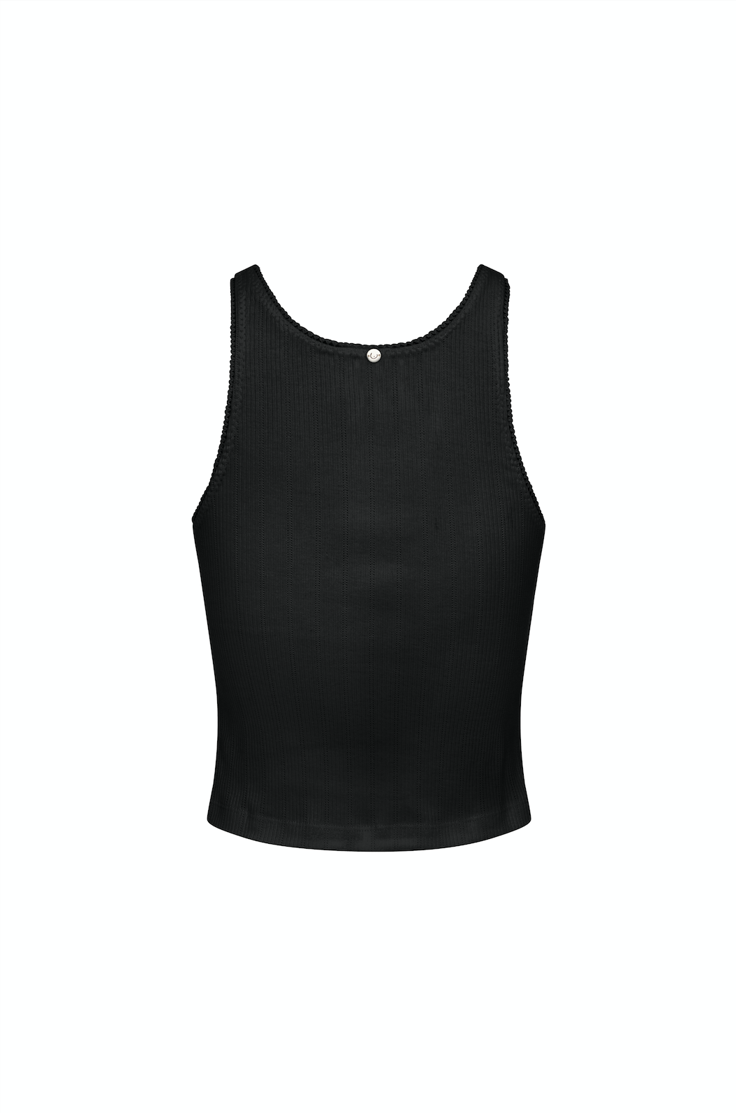 Sophia Certified Organic Cotton Singlet | Noir - Souszy - Miyako - Front