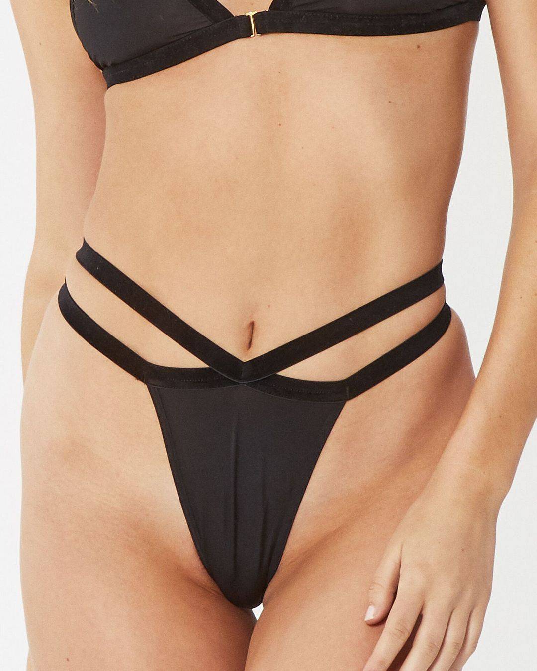 Midnight Velvet G-String | Black - Souszy - Saturday The Label