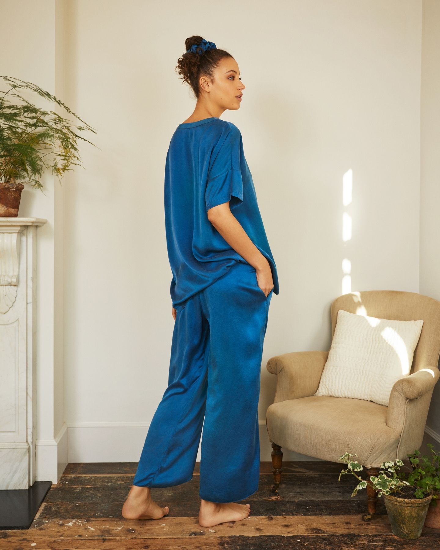 Dream With Me Silk Pants | Indigo