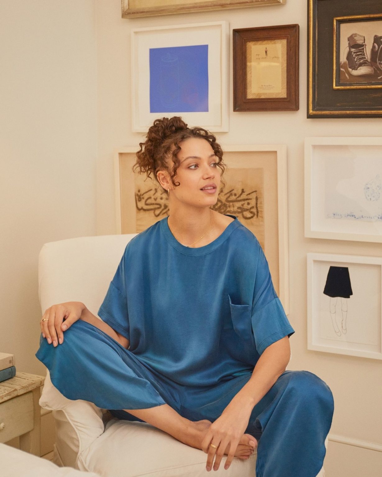 Dream With Me Silk Pants | Indigo