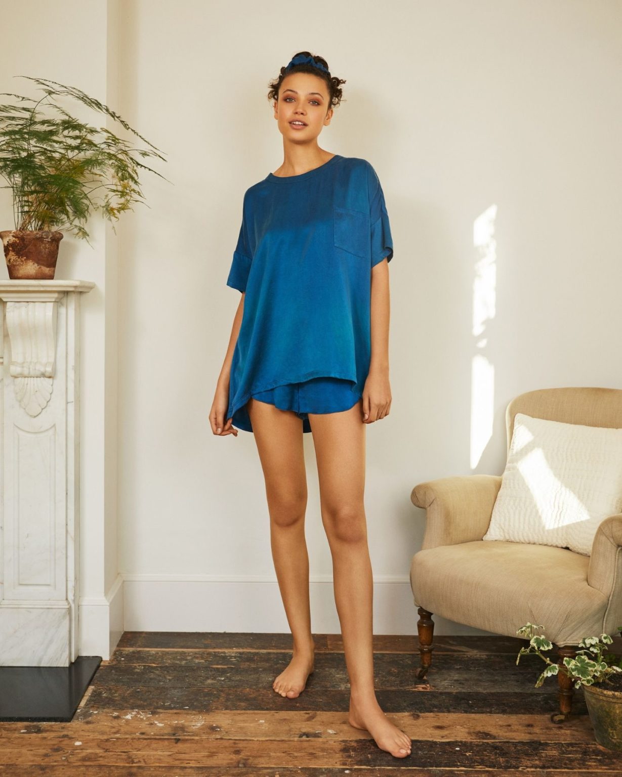 Dream With Me Silk Shorts | Indigo