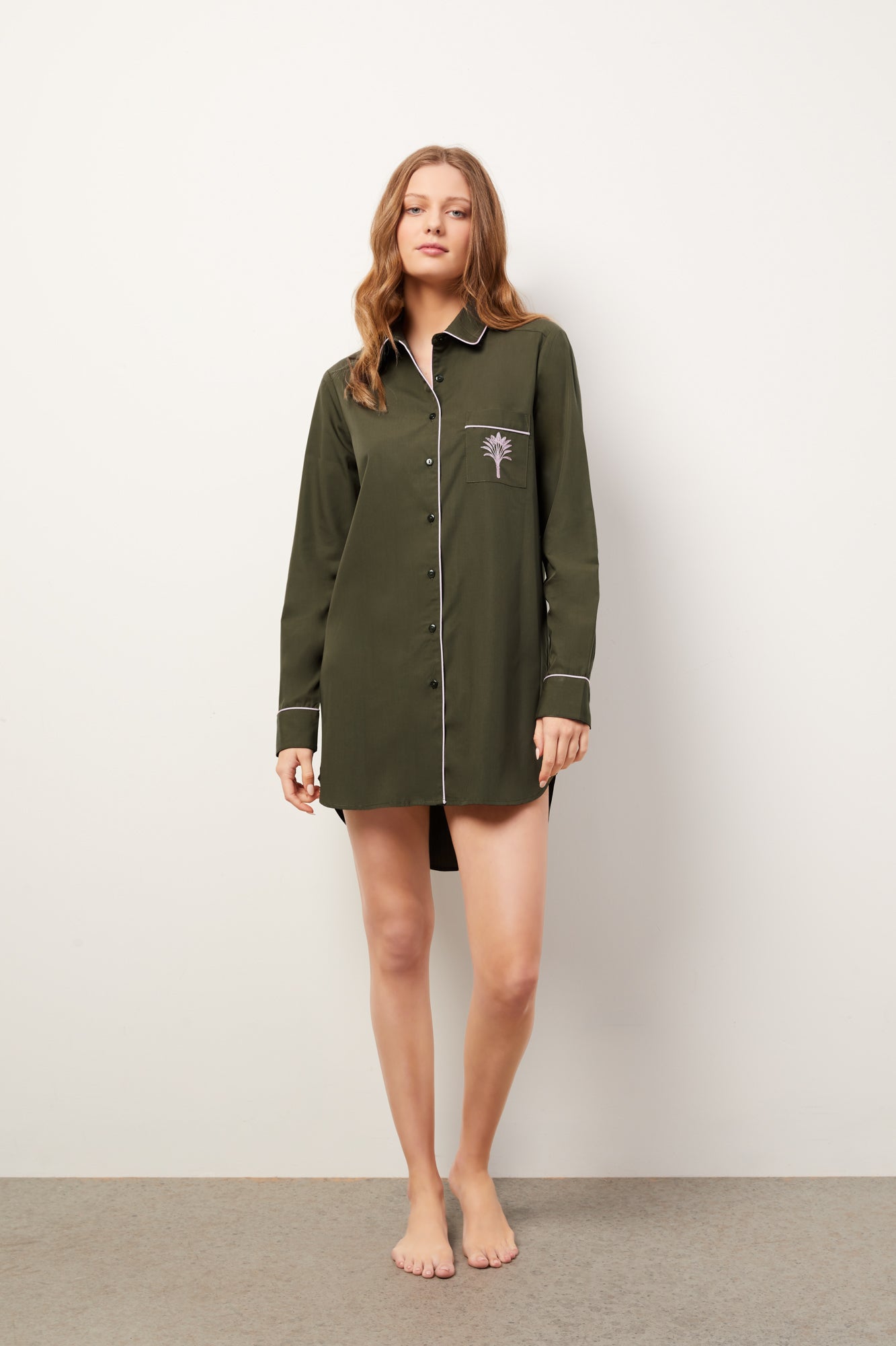 The Fern Night Shirt | Olive Green - Souszy - Wanderluxe