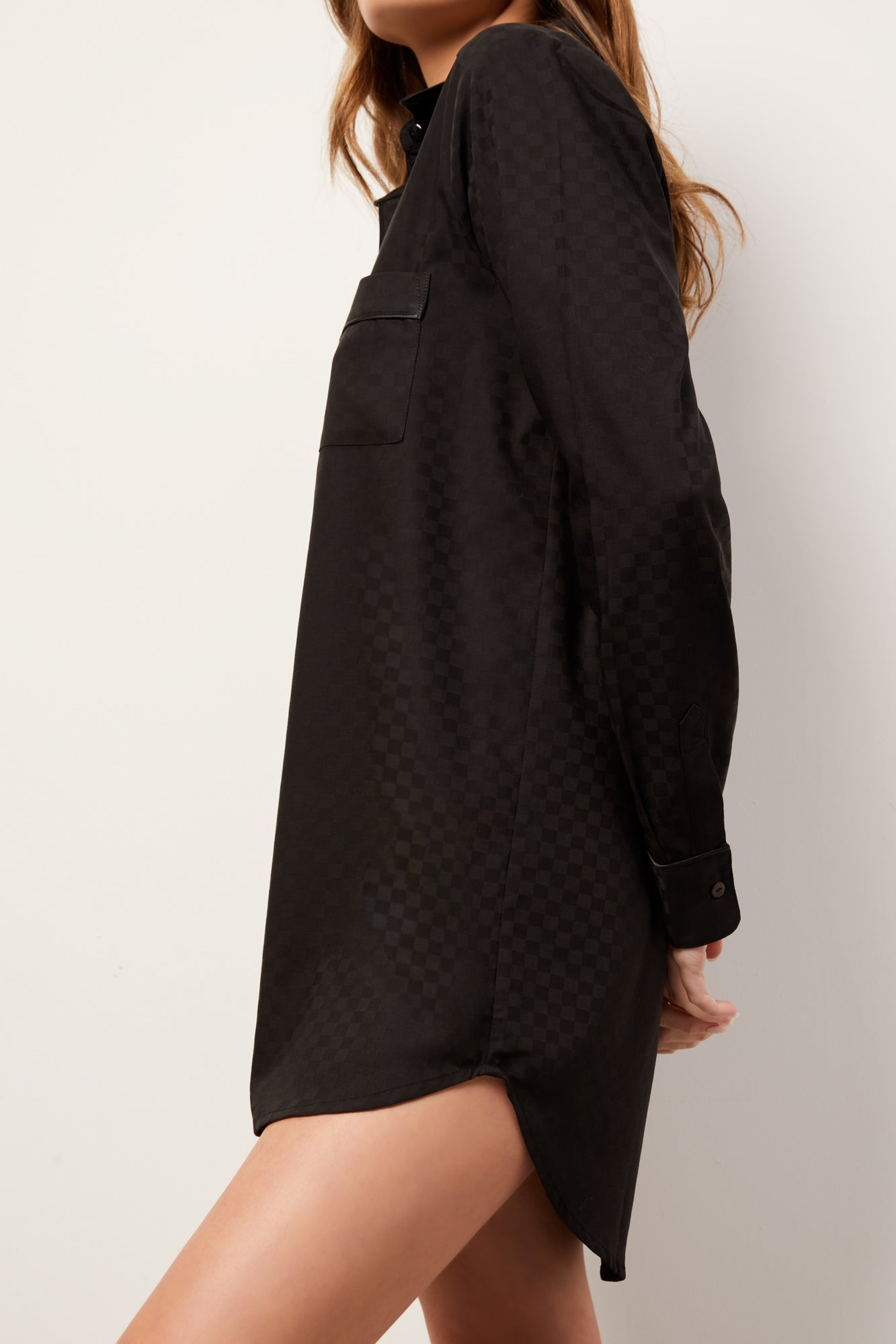 The Ash Cotton Modal Night Shirt - Souszy - Wanderluxe - Side