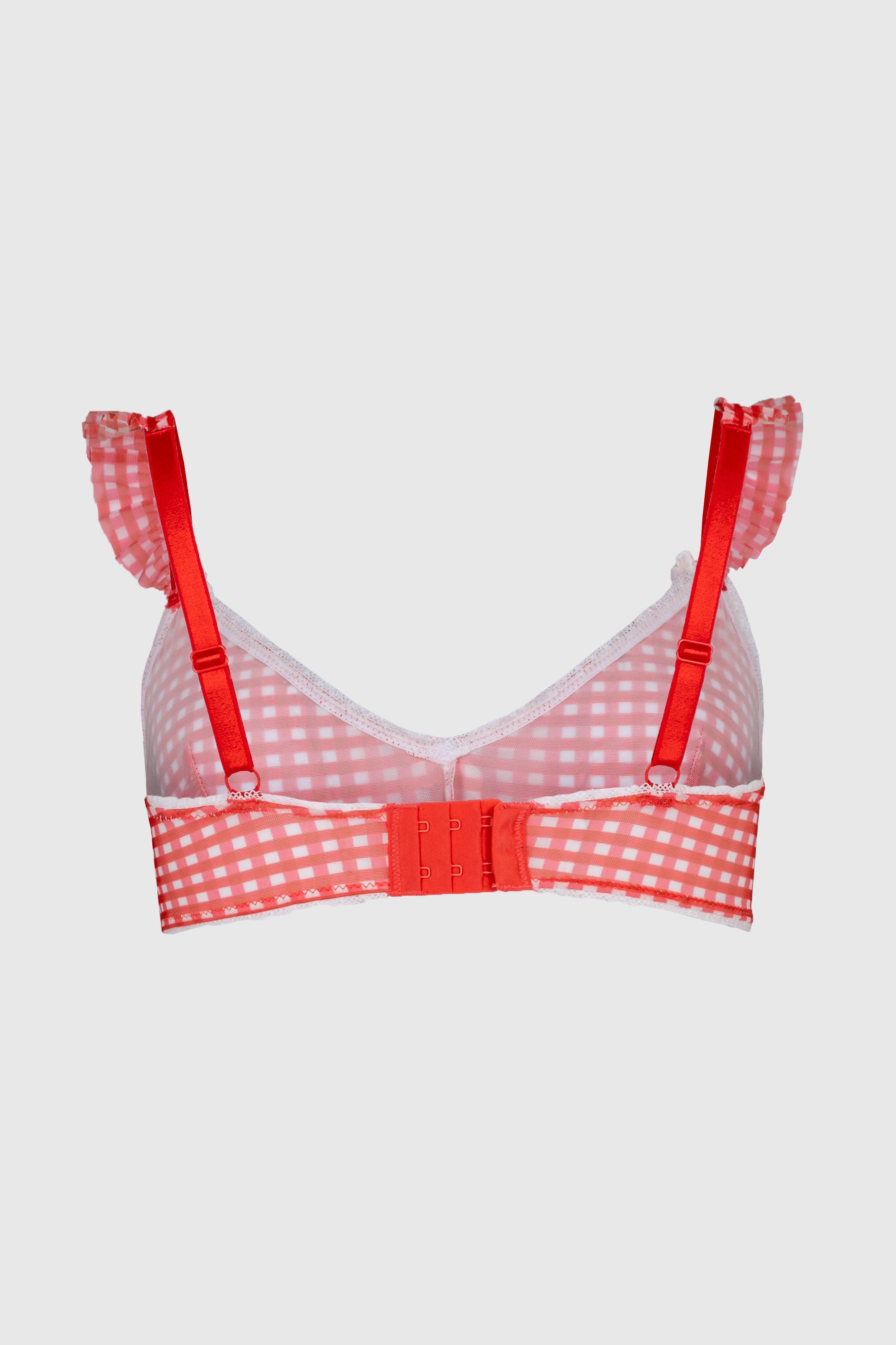 Eva Bralette | Gingham red - Back - Souszy - Chouchou Intimates