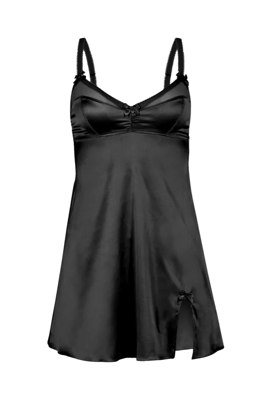 Chouchou Intimates Audrey Satin Slip Dress | Black