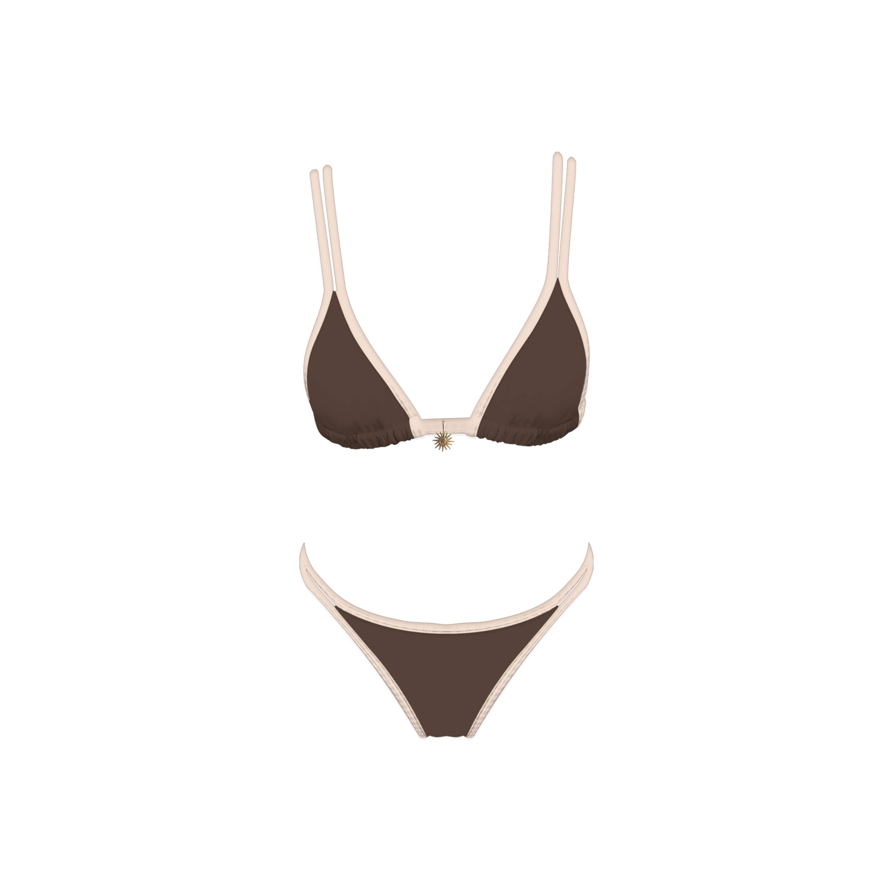 Cocoa Beach Bikini Set | Brown & Beige