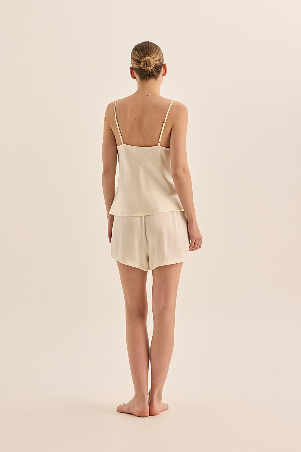 Gingerlilly Amethyst Pure Silk Cami and Shorts Set | Ivory