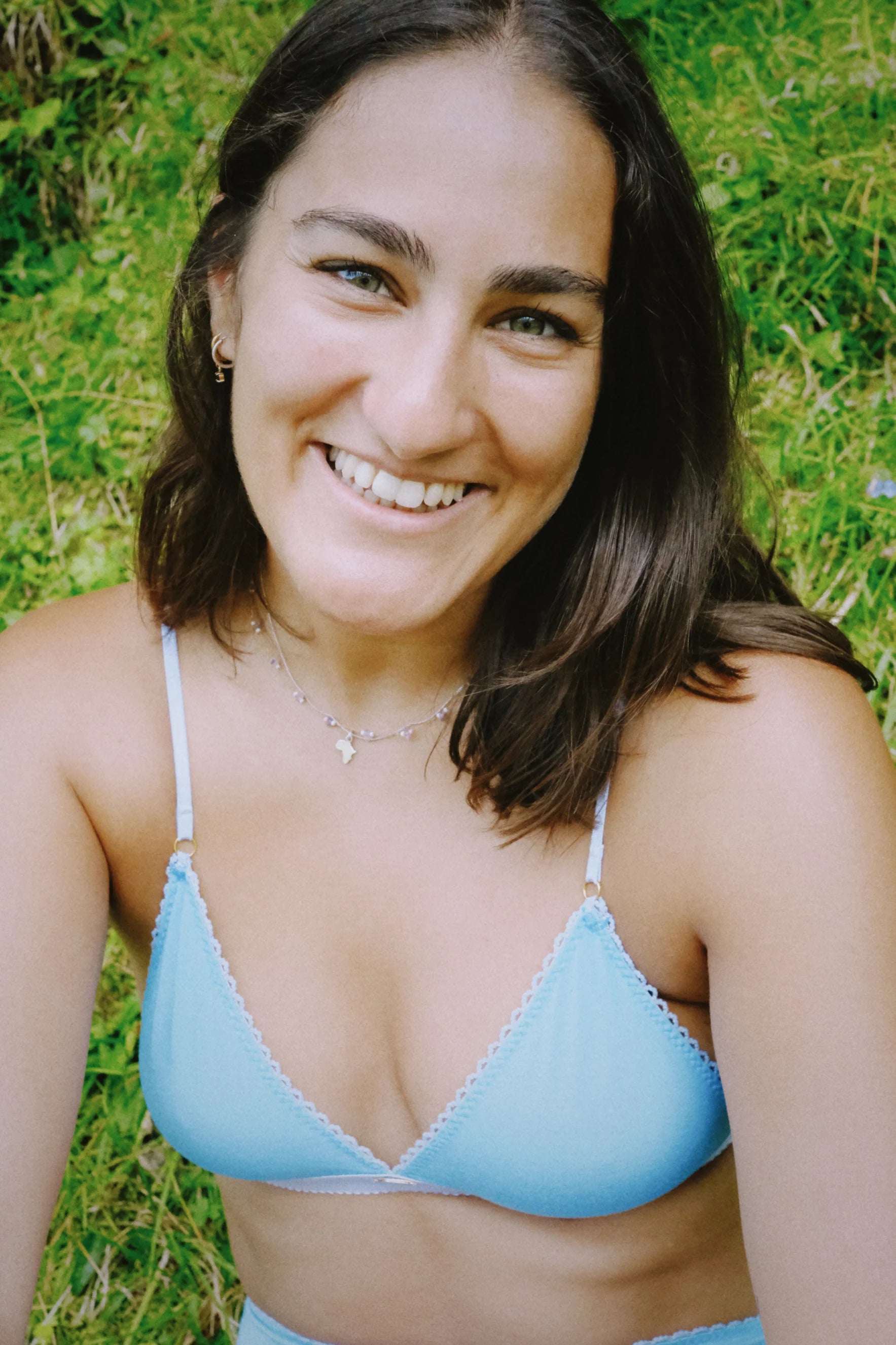 Nette Rose Bamboo Triangle Bralette | Blue