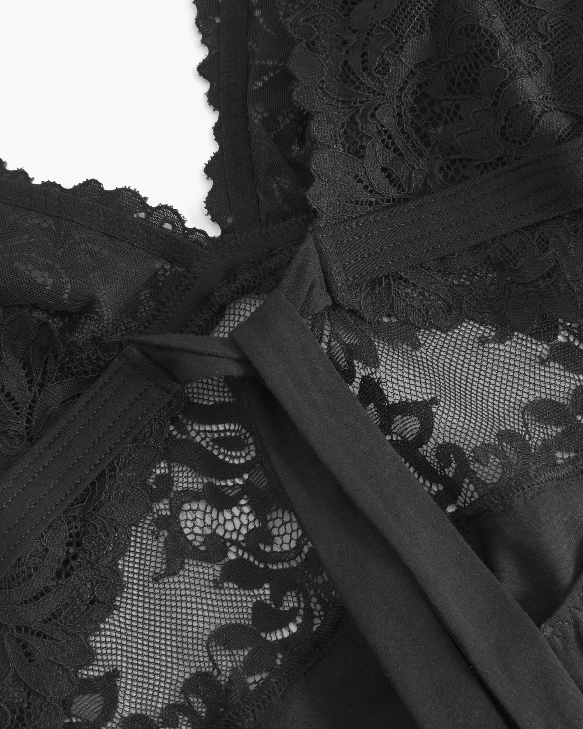 Cosabella Carmela Modal Lace Plunge Chemise | Black